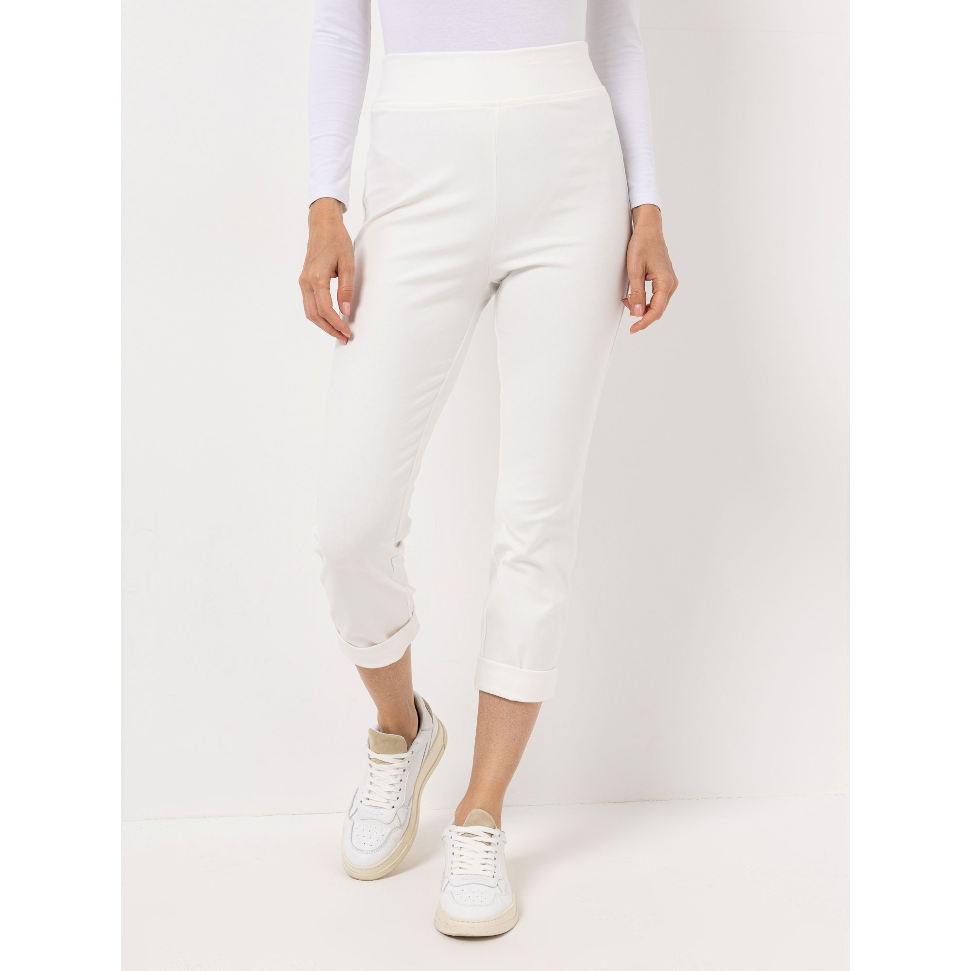 KIM & CO. Hose, 7/8-Länge Denim Jersey Kontrast-Umschlag schmaler Beinverlauf