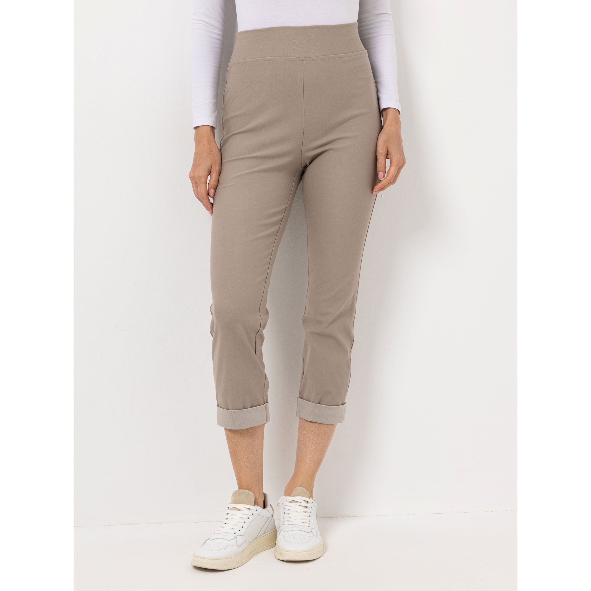 KIM & CO. Hose, 7/8-Länge Denim Jersey Kontrast-Umschlag schmaler Beinverlauf