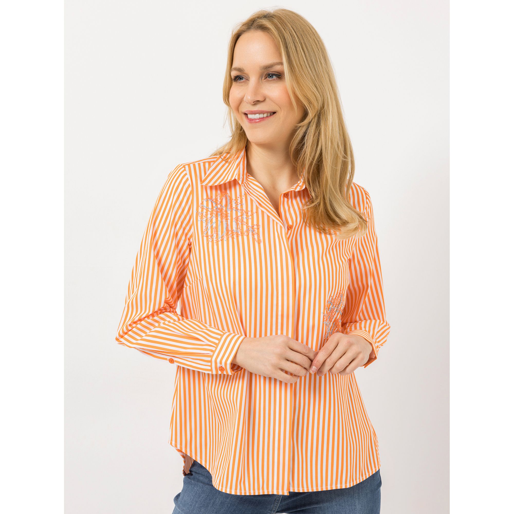 DAWID by Dawid Tomaszewski Hemdbluse Perlenstickerei leger weit