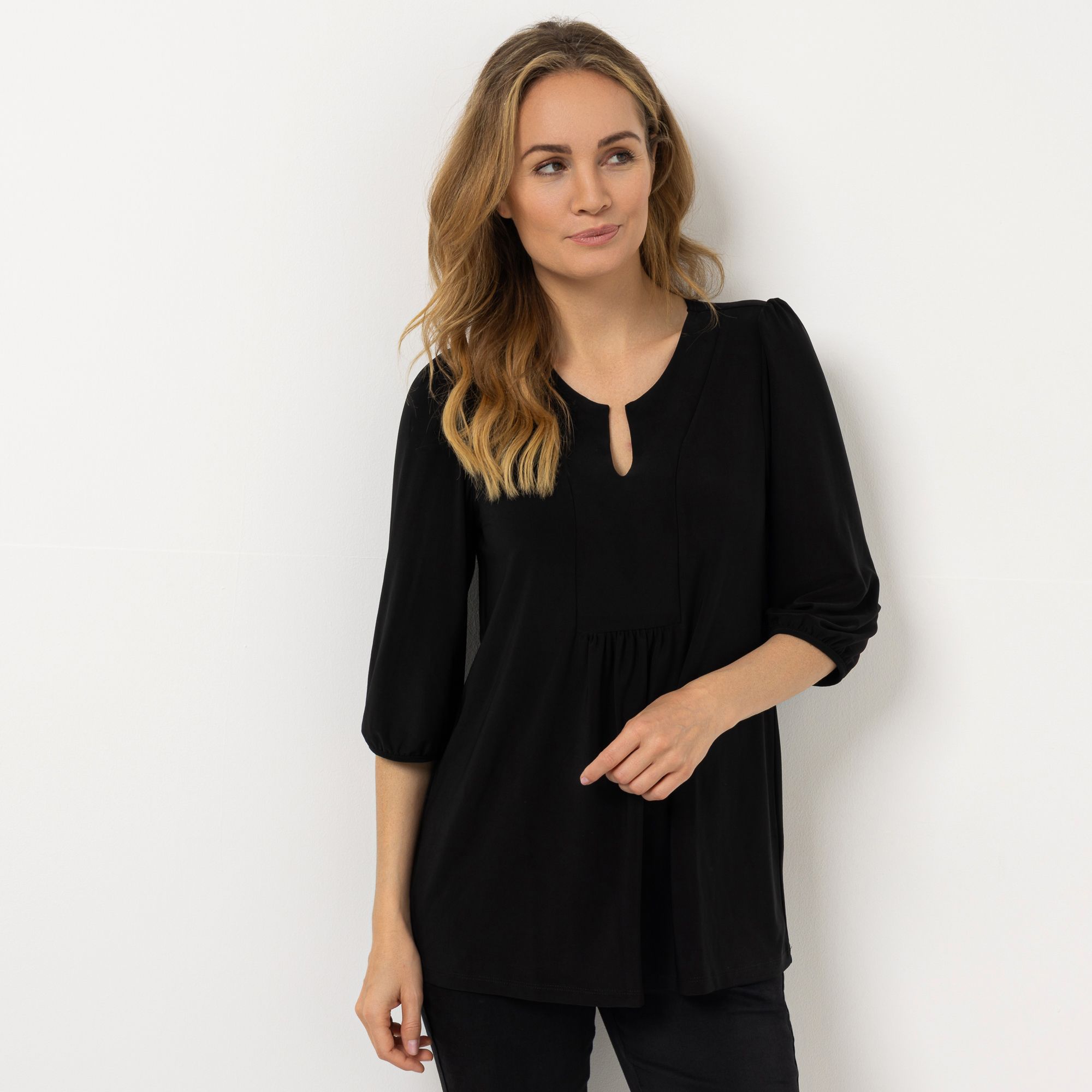 KIM & CO. Shirt, 3/4-Arm Deluxe Brazil Knit Tunika-Form figurumspielend