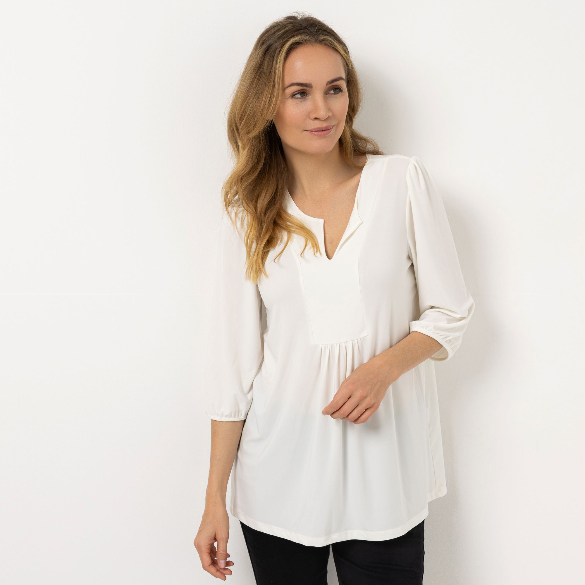 KIM & CO. Shirt, 3/4-Arm Deluxe Brazil Knit Tunika-Form figurumspielend