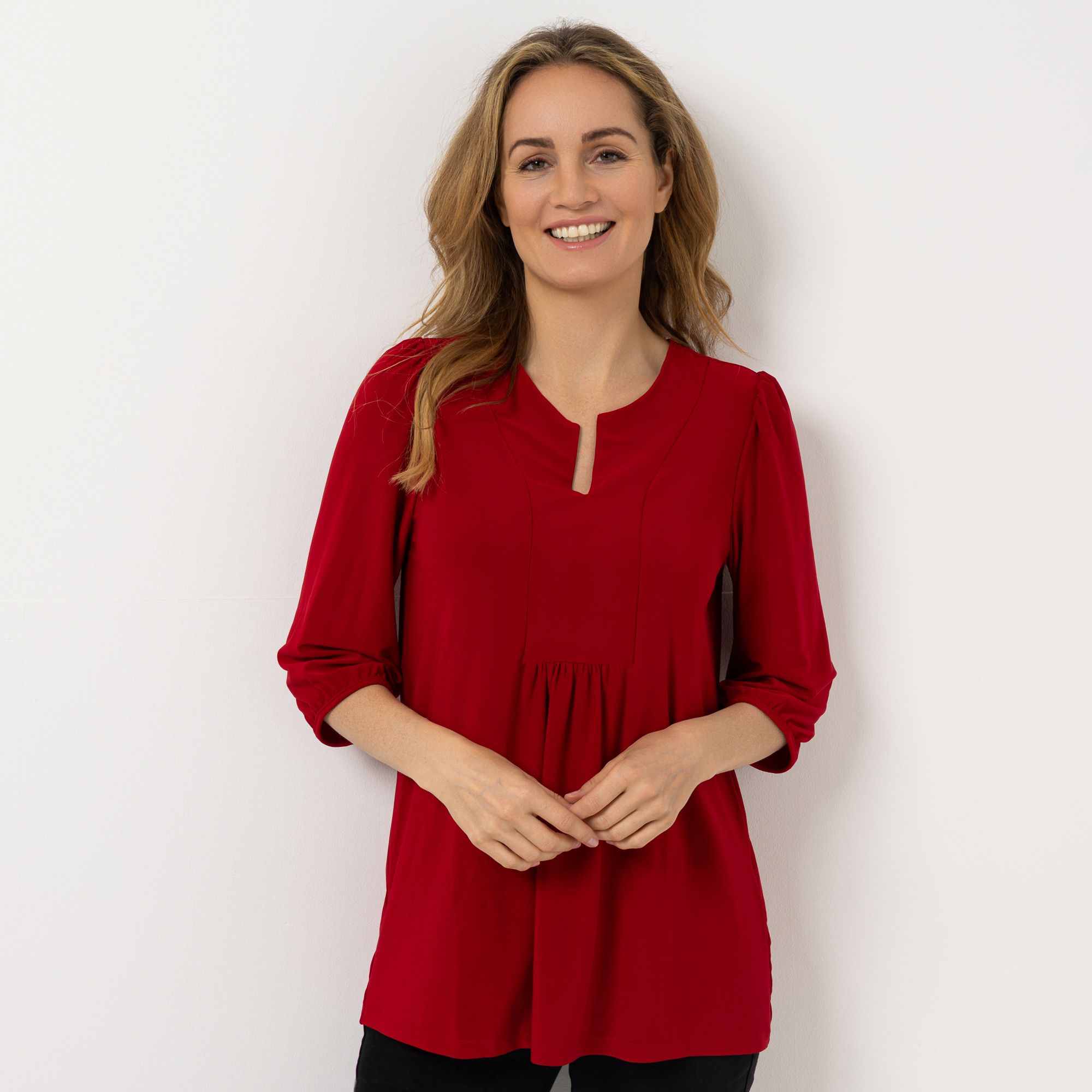 KIM & CO. Shirt, 3/4-Arm Deluxe Brazil Knit Tunika-Form figurumspielend