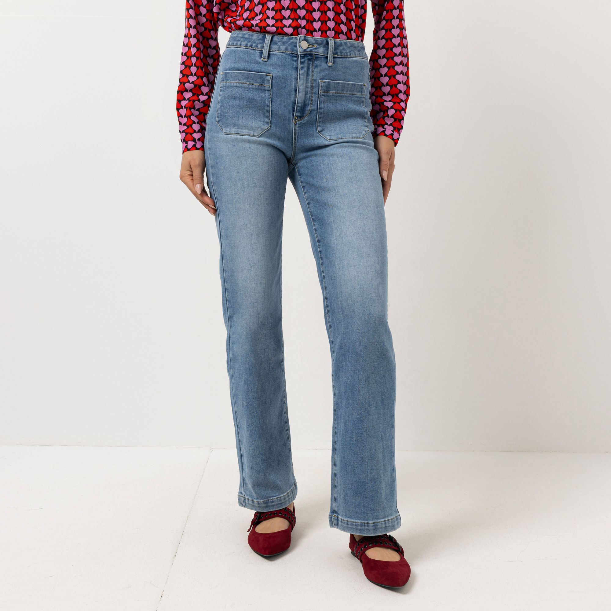 STEFFEN SCHRAUT Jeans, lange Form vorne und hinten aufgesetzte Taschen weites Bein