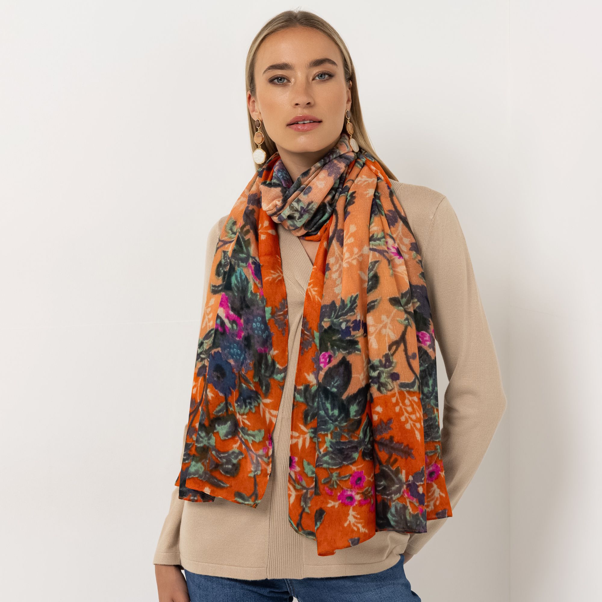 STEFFEN SCHRAUT Tuch Biarritz Floraler-Druck aus ECOVERO Viskose ca. 100x190cm