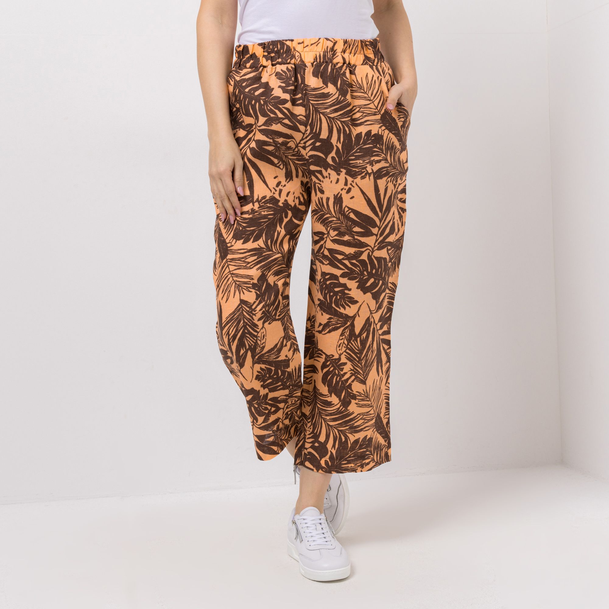 DINE 'N' DANCE Leinenhose Flamenco 7/8-Länge weites Bein