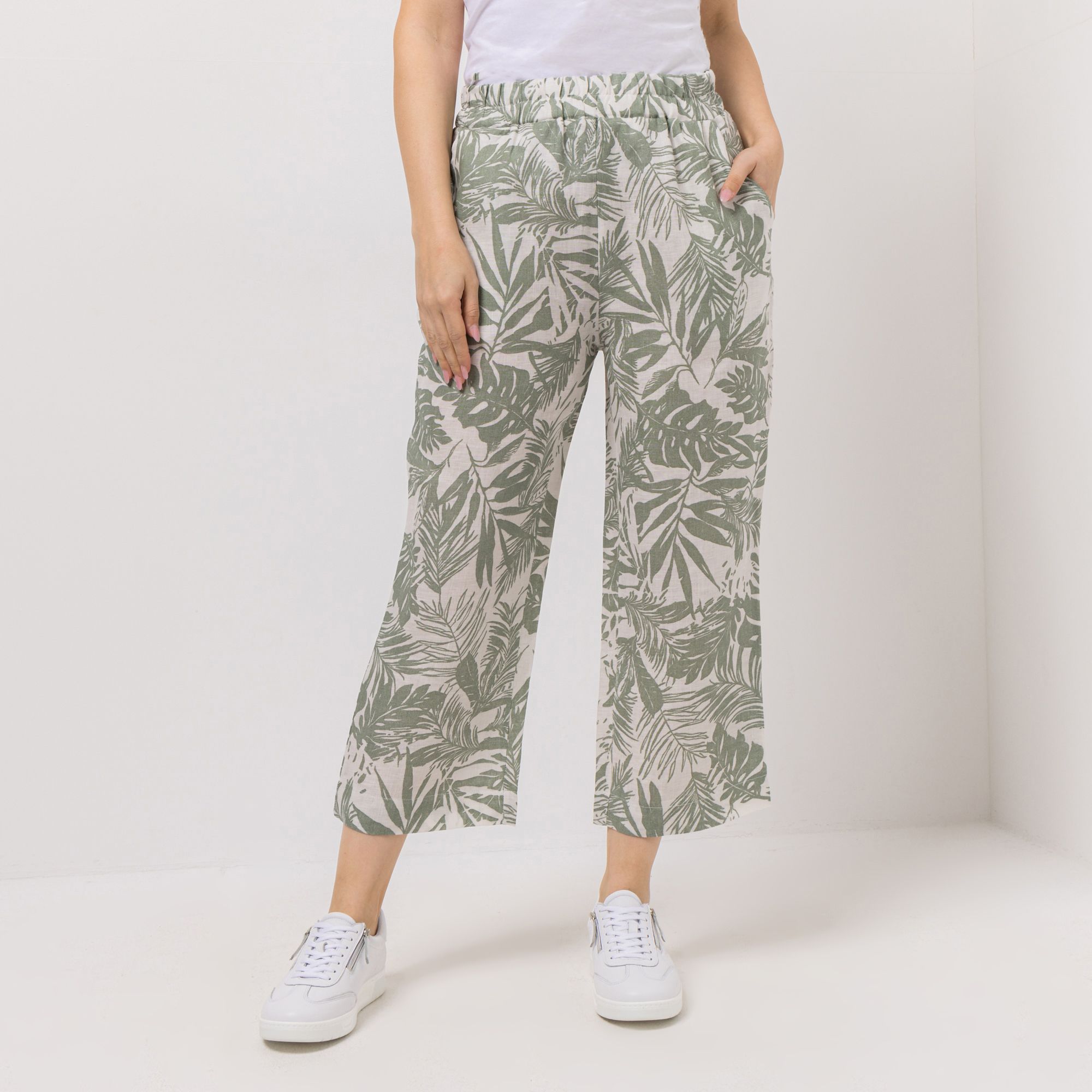 DINE 'N' DANCE Leinenhose Flamenco 7/8-Länge weites Bein