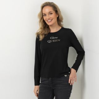 STRANDFEIN Shirt langarm Rundhalsausschnitt bedruckt figurumspielend
