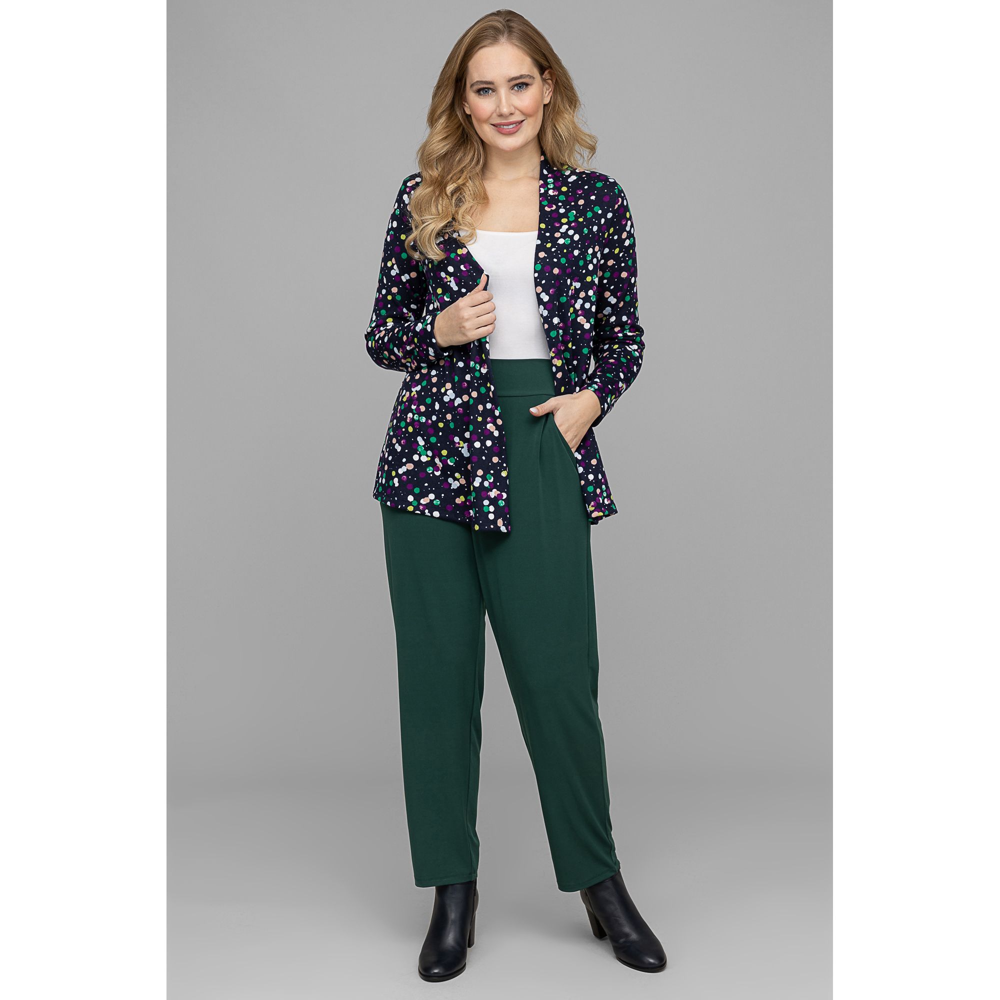 KIM & CO. Cardigan, 1/1-Arm Soft Touch Jersey offene Front figurumspielend