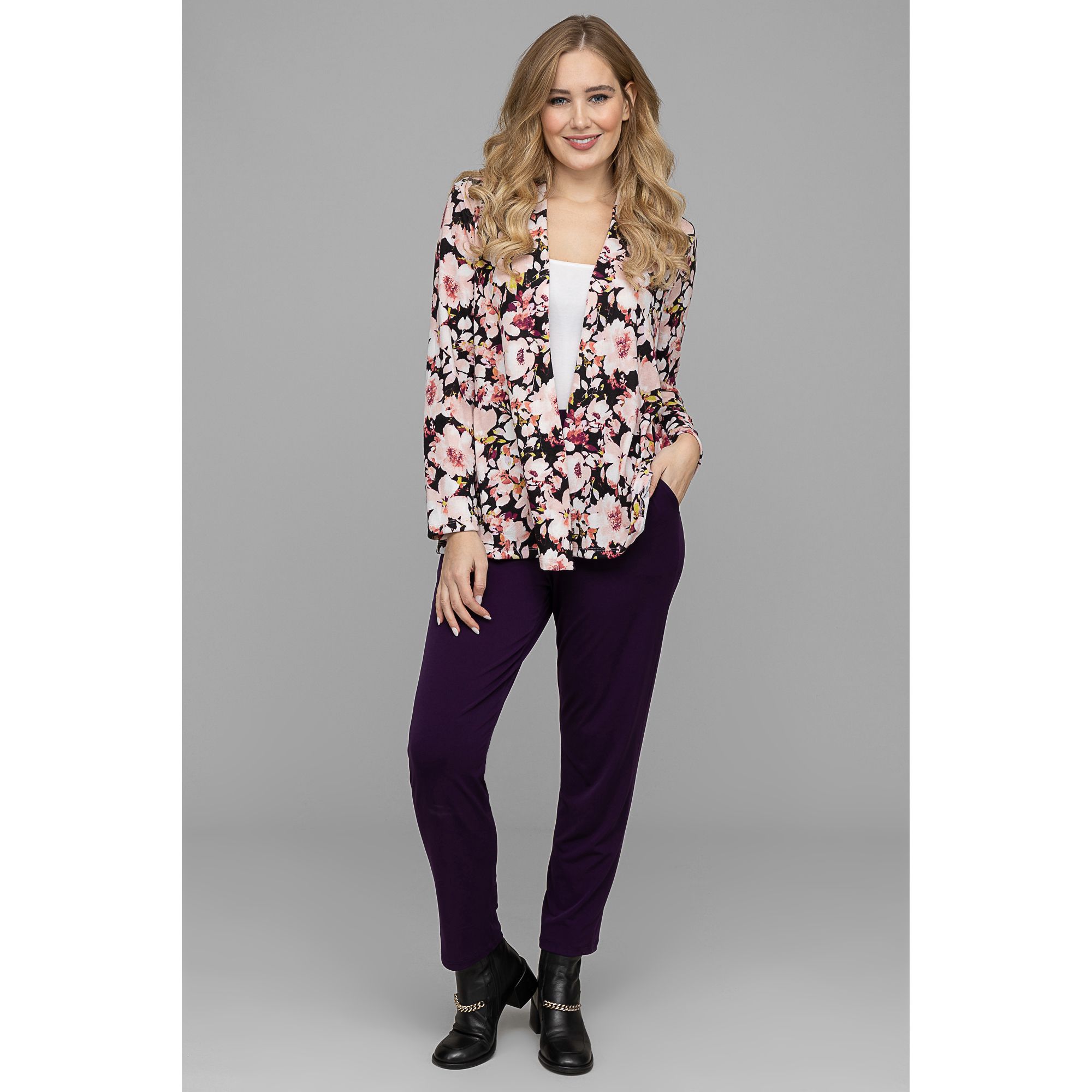 KIM & CO. Cardigan, 1/1-Arm Soft Touch Jersey offene Front figurumspielend