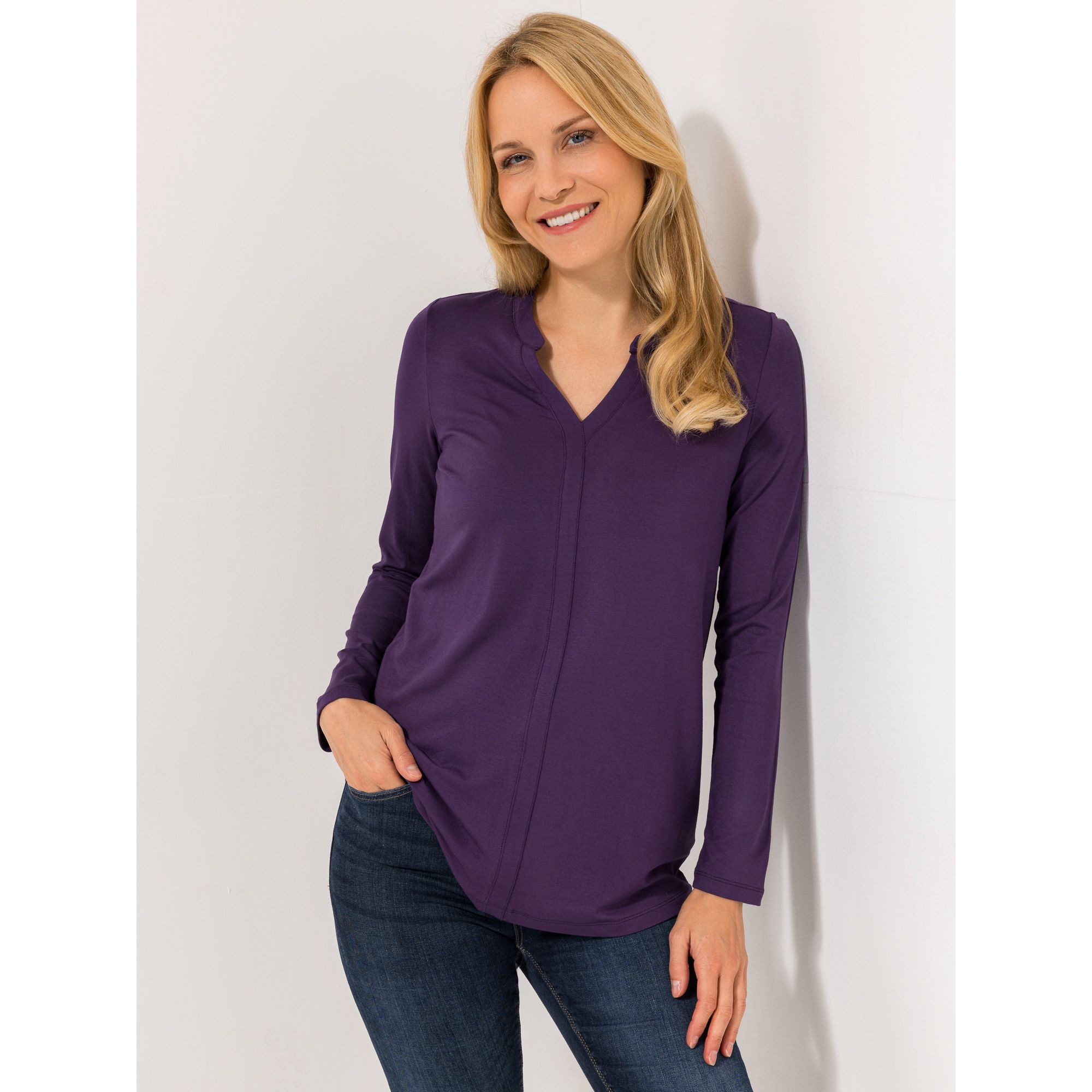 DINE 'N' DANCE Shirt Serafinokragen Zierblende leger weit