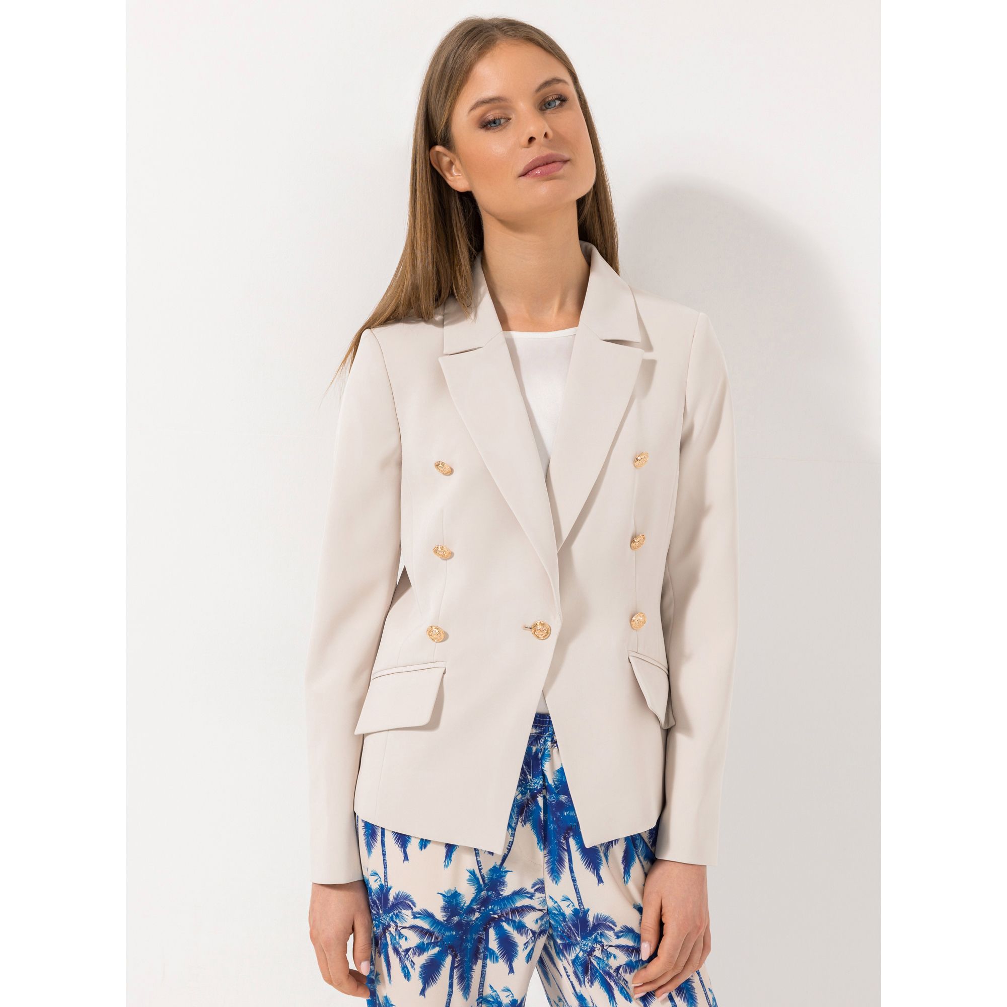 STEFFEN SCHRAUT Blazer Madrid Schmuckknöpfe bedrucktes Futter figurbetont