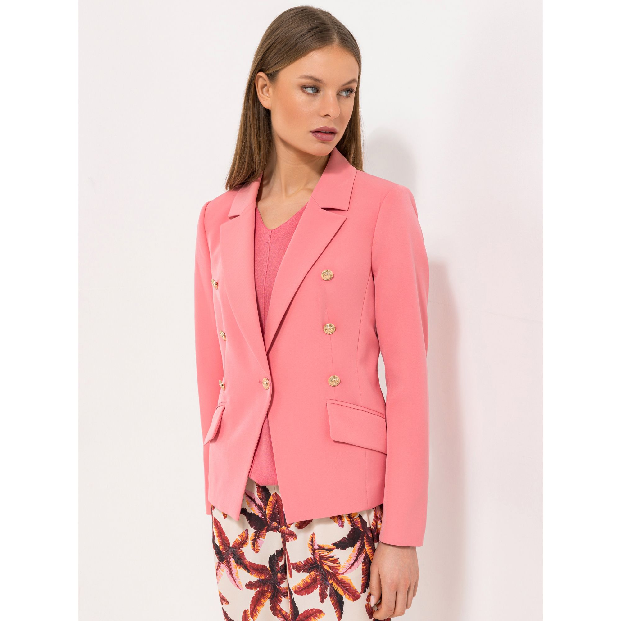 STEFFEN SCHRAUT Blazer Madrid Schmuckknöpfe bedrucktes Futter figurbetont