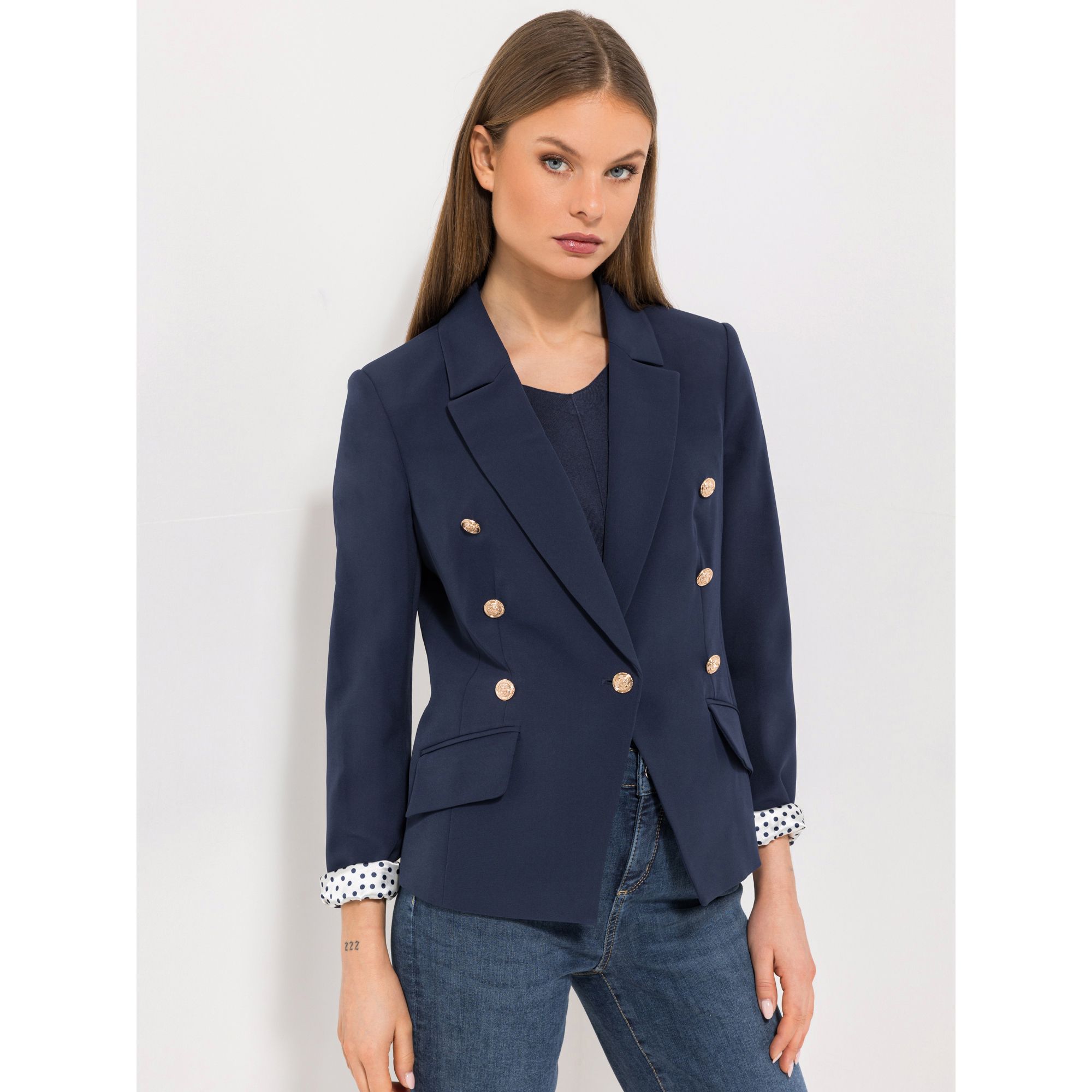 STEFFEN SCHRAUT Blazer Madrid Schmuckknöpfe bedrucktes Futter figurbetont