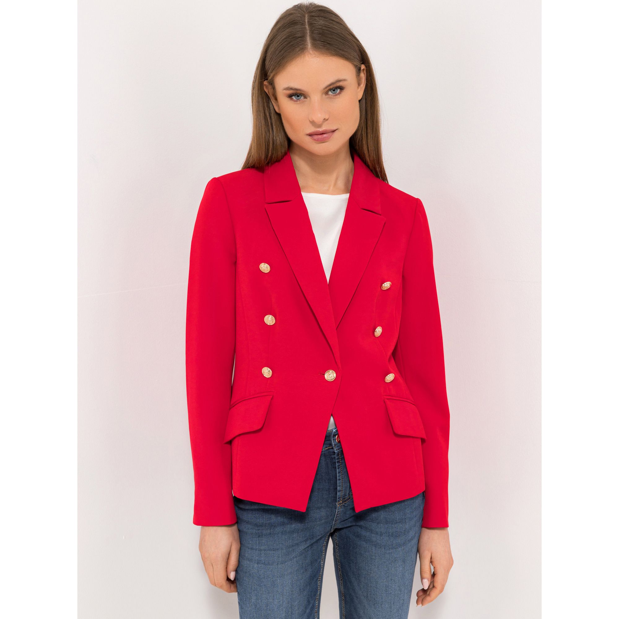 STEFFEN SCHRAUT Blazer Madrid Schmuckknöpfe bedrucktes Futter figurbetont