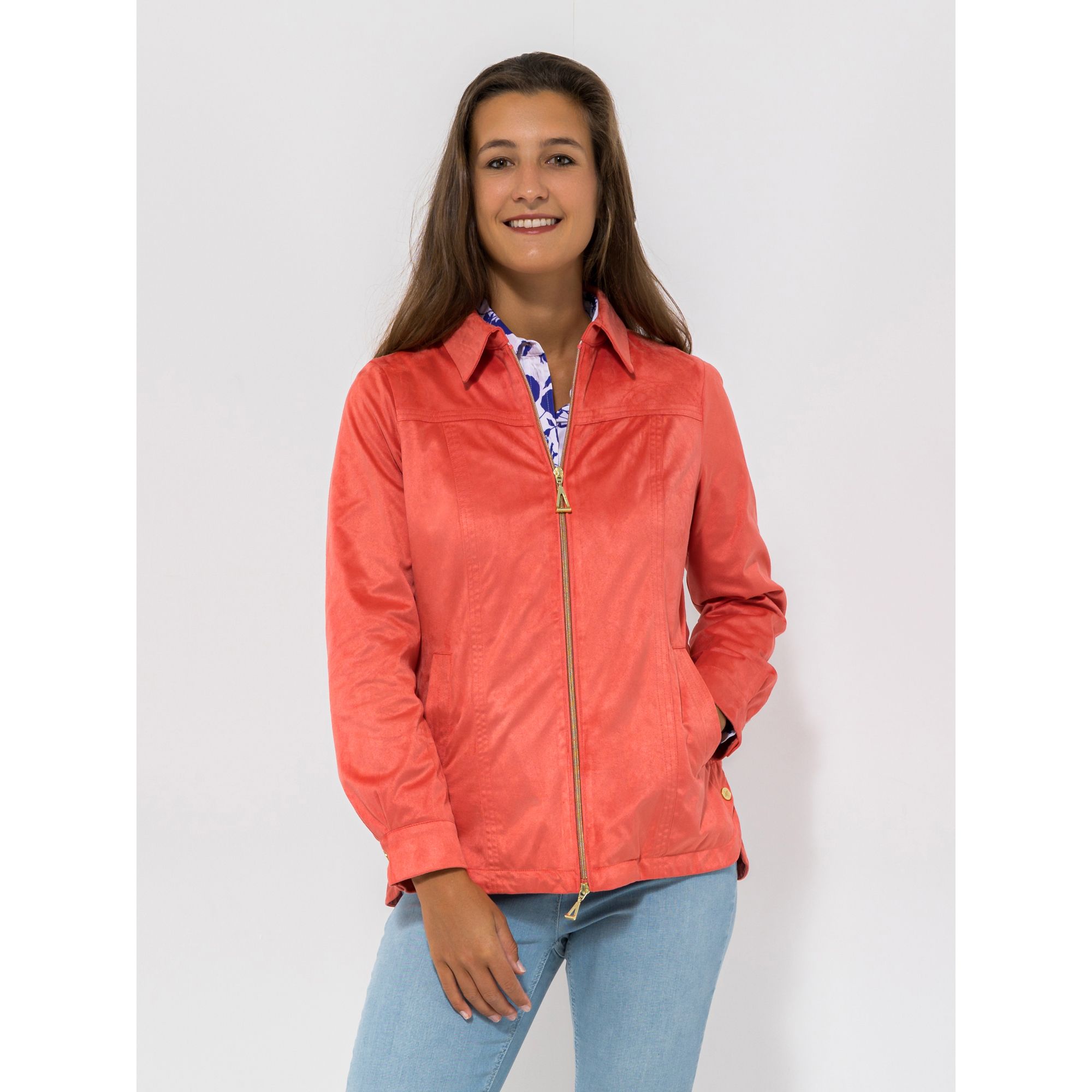 DAWID by Dawid Tomaszewski Blusenjacke, Kragen Velourslederoptik figurumspielend