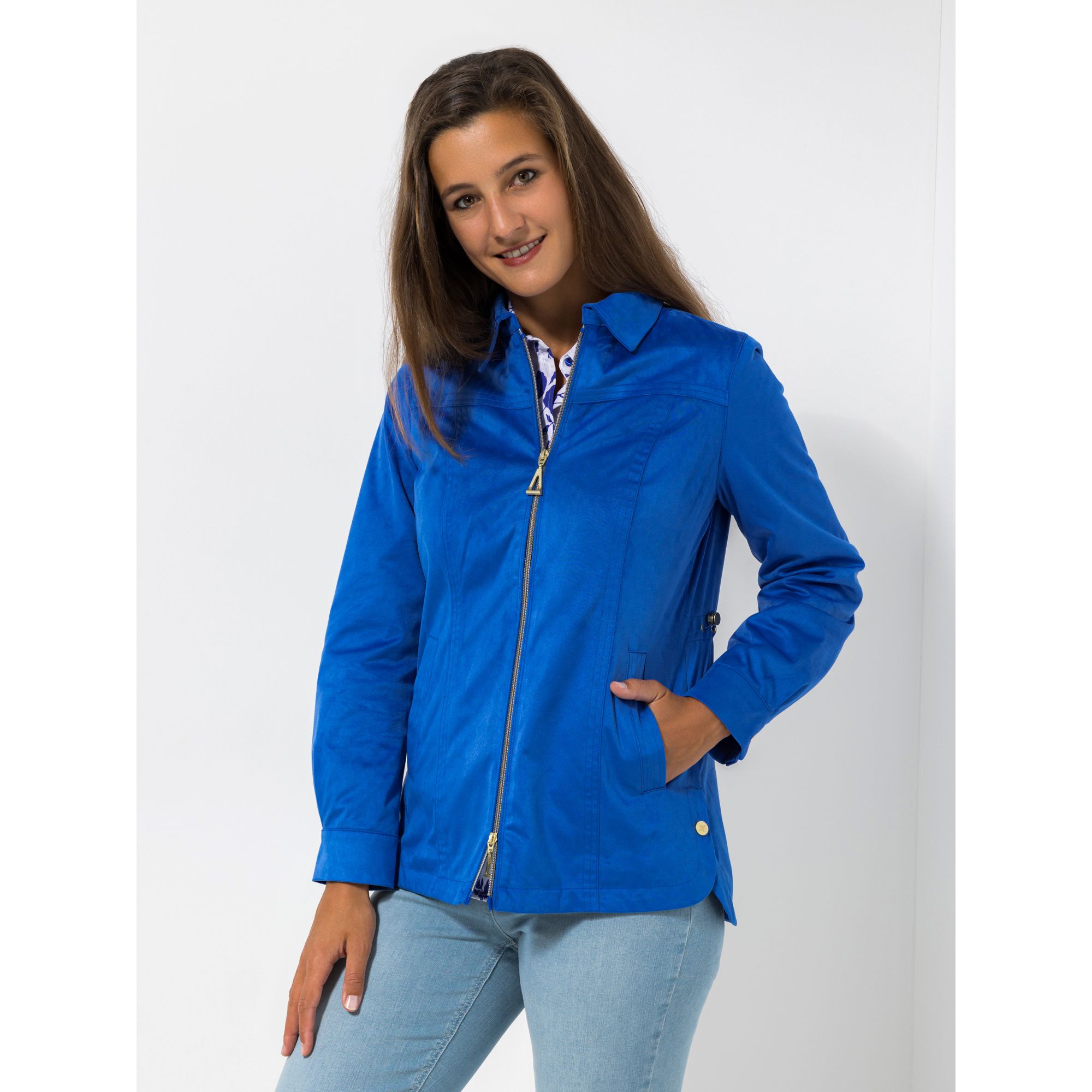 DAWID by Dawid Tomaszewski Blusenjacke, Kragen Velourslederoptik figurumspielend