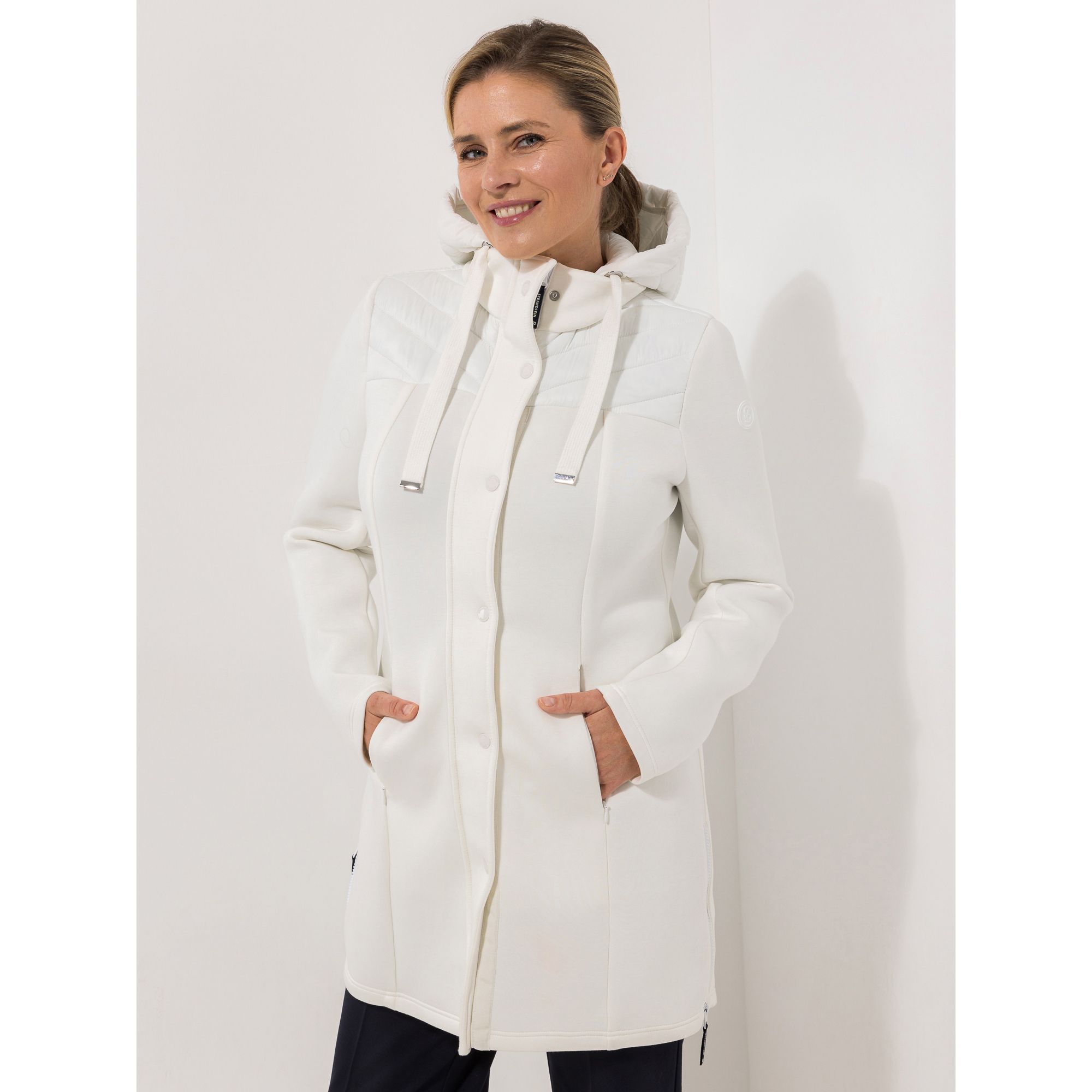 STRANDFEIN Longjacke Material-Mix Stepp und Scuba figurumspielend