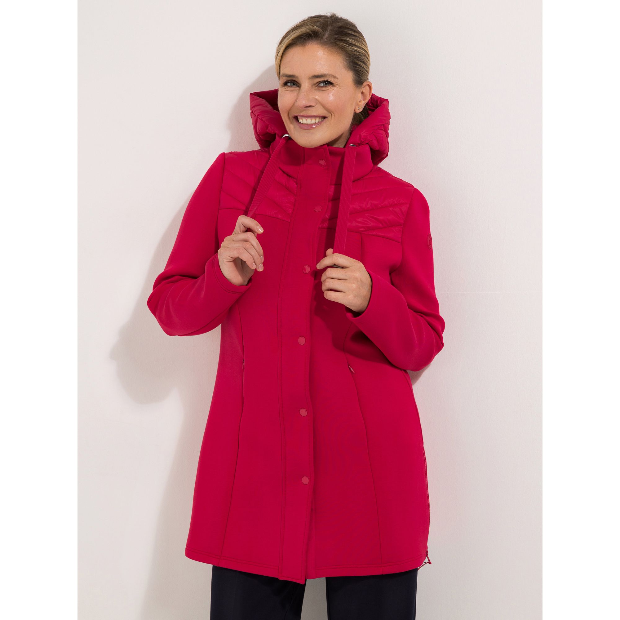 STRANDFEIN Longjacke Material-Mix Stepp und Scuba figurumspielend