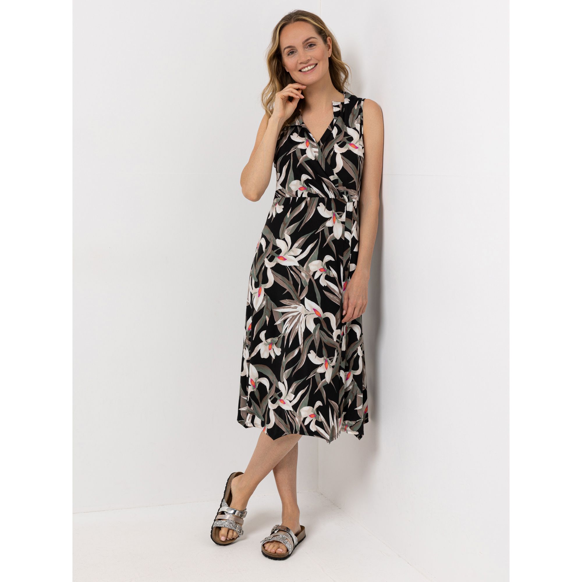 KIM & CO. Kleid, ohne Ärmel Brazil Knit Jersey Knopfleiste kniebedeckende Länge