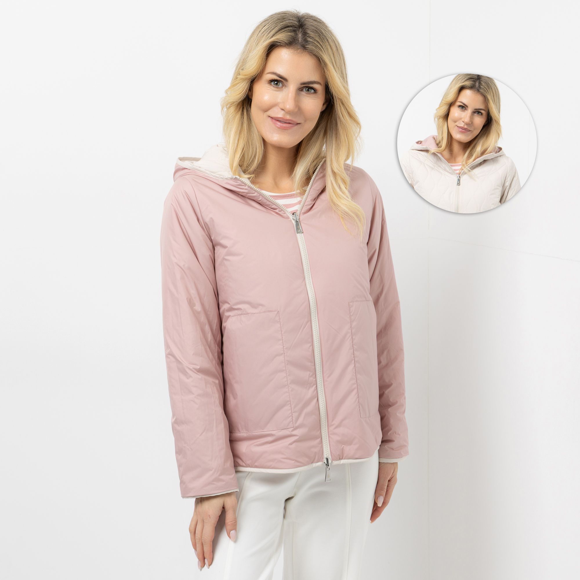 STRANDFEIN Stepp- und Wendejacke 2-Wege-Reißverschluss figurumspielend