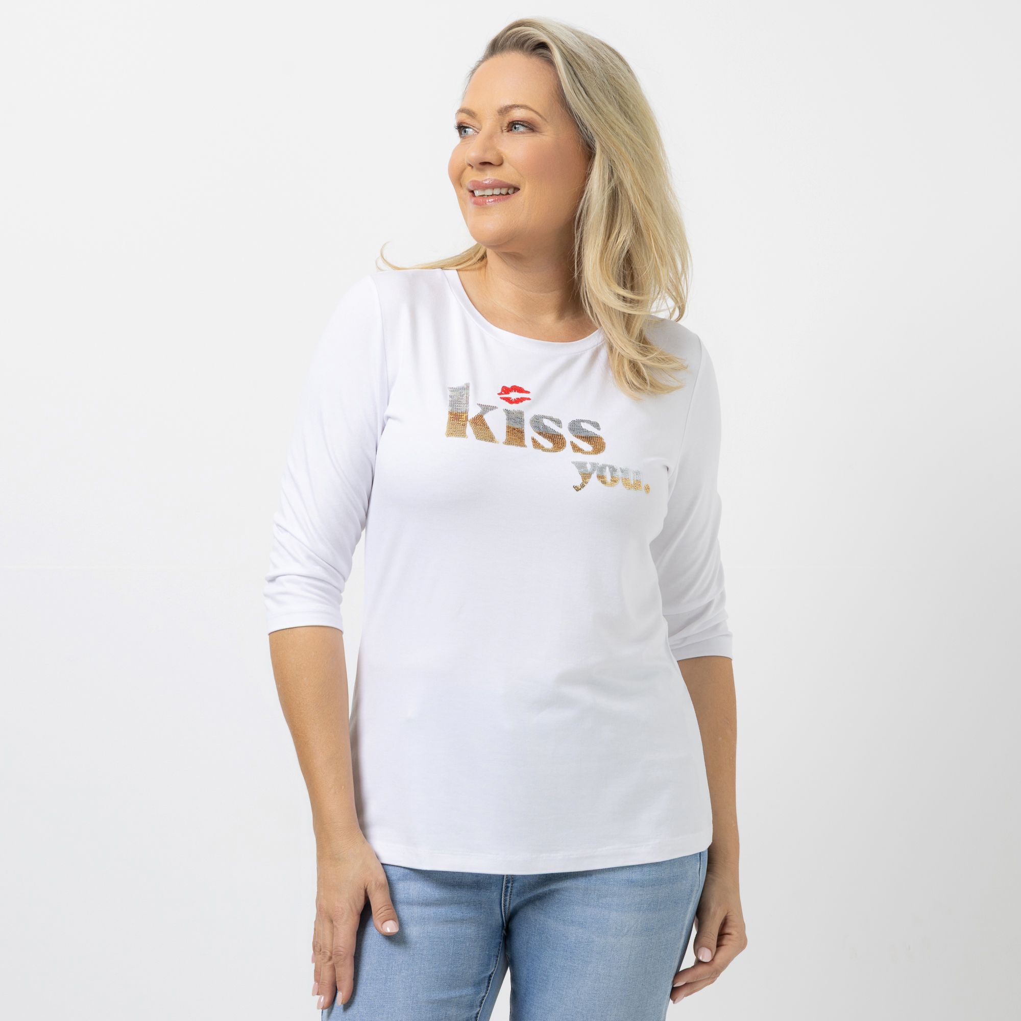 KILIAN KERNER SENSES Shirt, 3/4-Arm Pailletten OEKO-TEX®Standard 100 figurumspielend