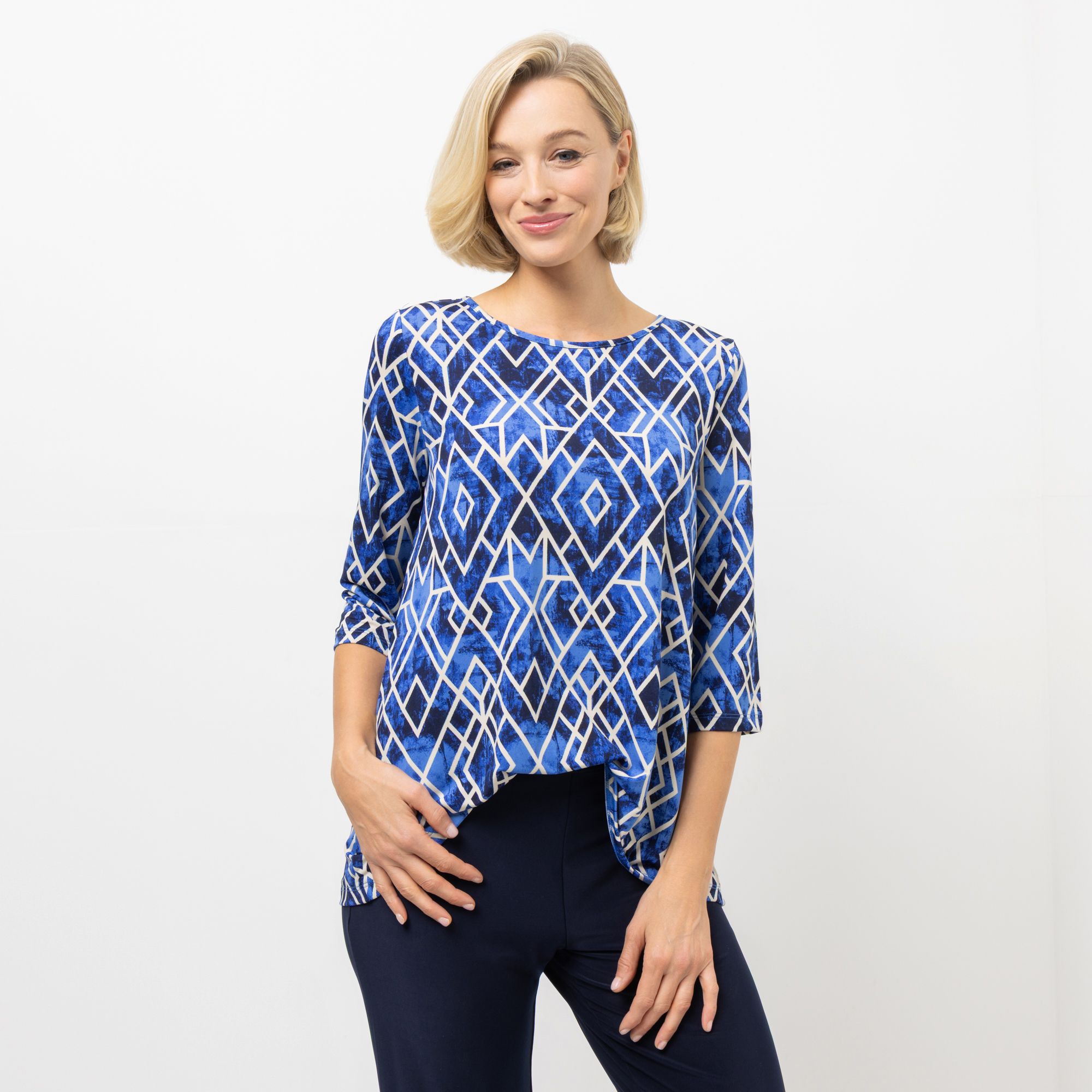 KIM & CO. Shirt, 3/4-Arm Brazil Knit Jersey Rundhalsausschnitt figurumspielend