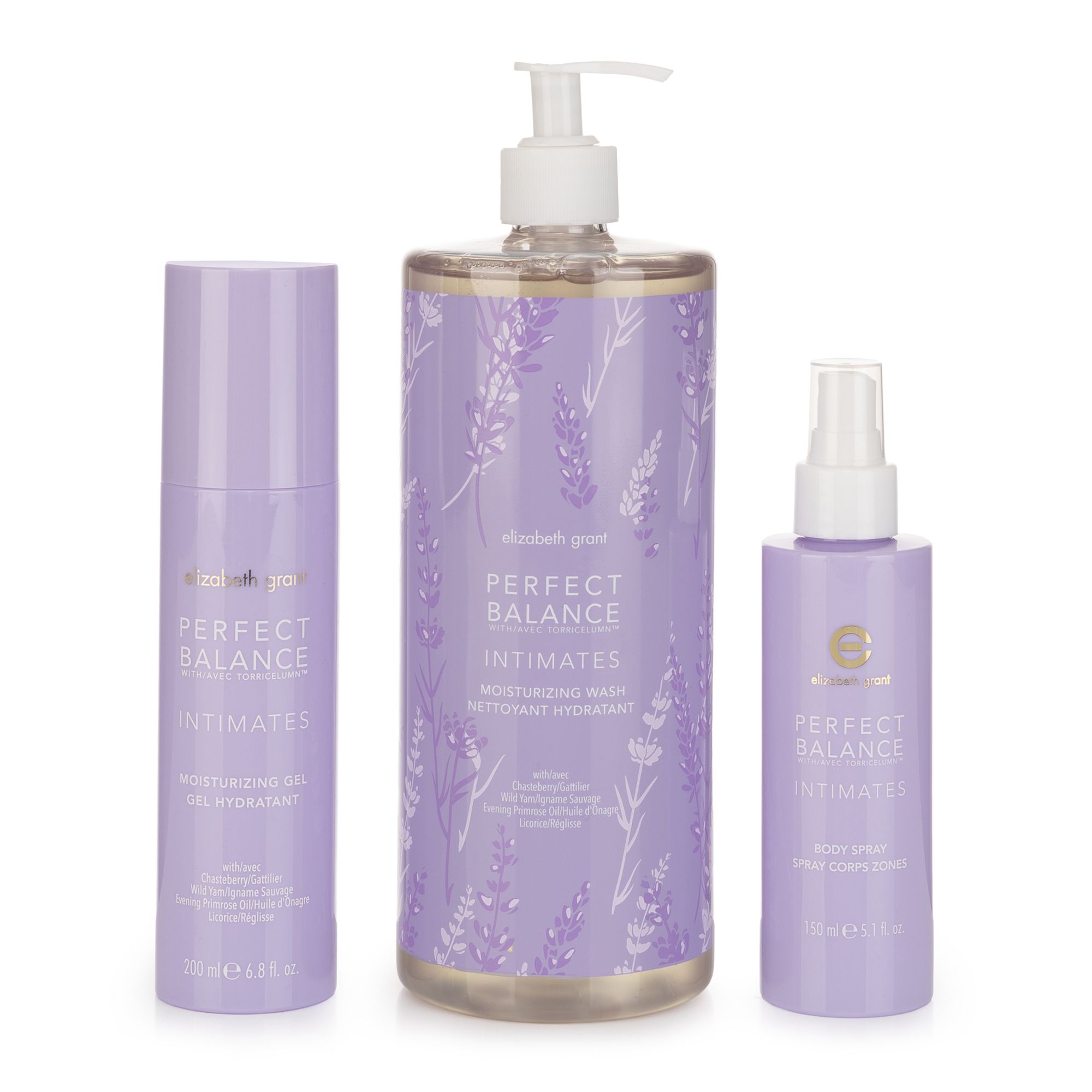 ELIZABETH GRANT Perfect Balance Intimwaschgel 980ml, Feuchtigkeitsgel 200ml,Intimspray150ml
