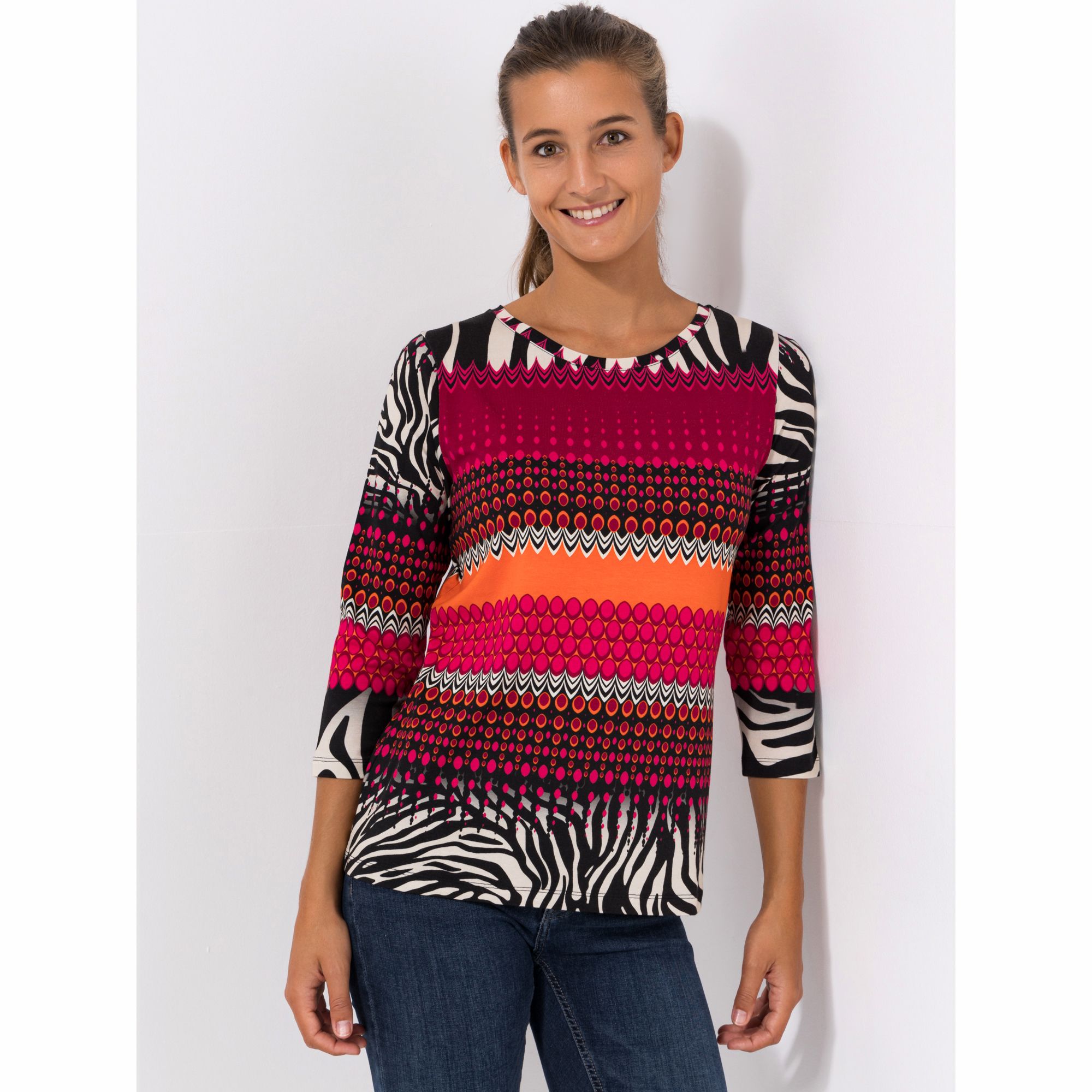 ANNI FOR FRIENDS Shirt, Asta 3/4-Arm Rundhalsausschnitt figurumspielend