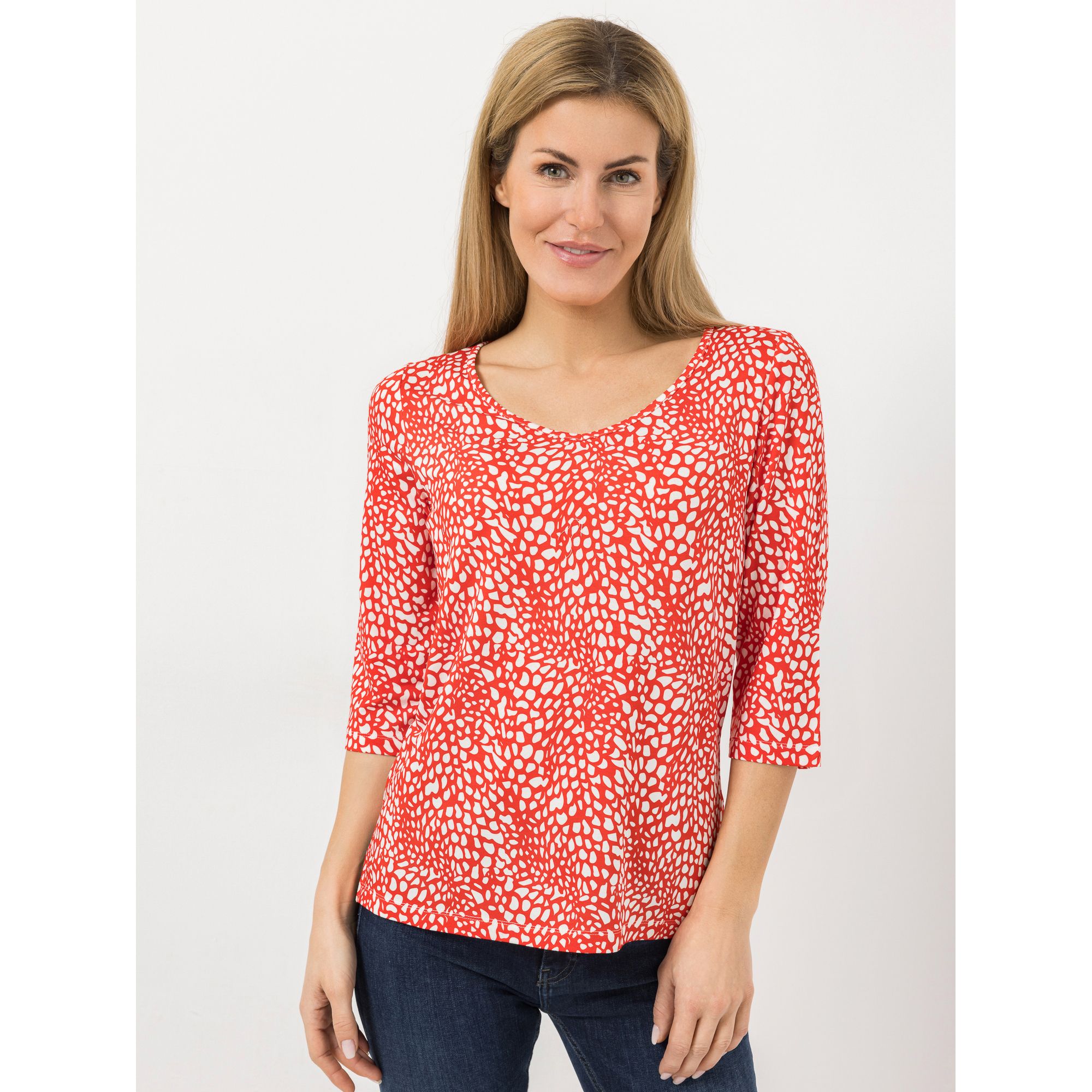 EVA LUTZ Shirt V-Ausschnitt mit ECOVERO Viskose figurumspielend