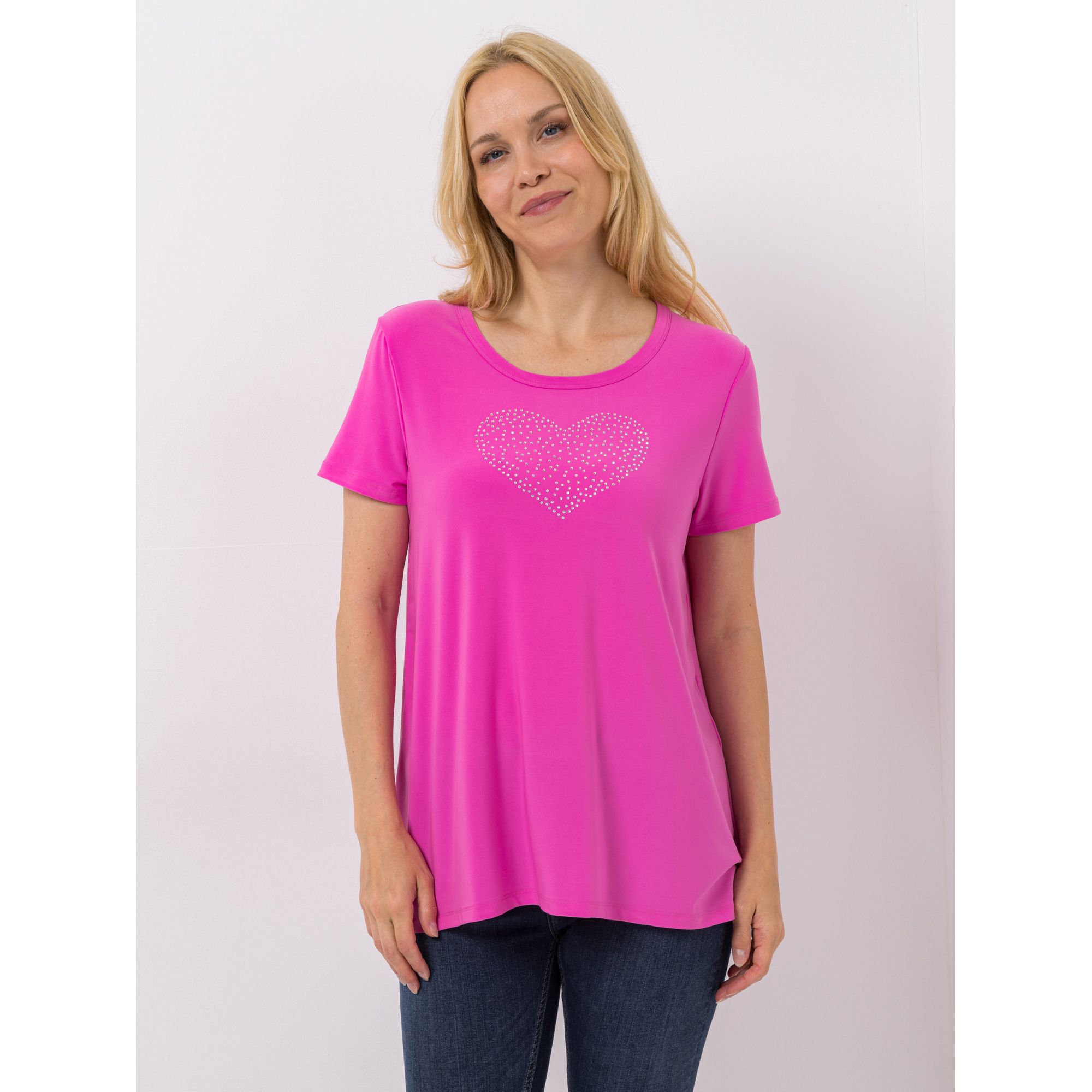 KIM & CO. Shirt, 1/2-Arm Brazil Knit Jersey Strass-Applikation figurumspielend