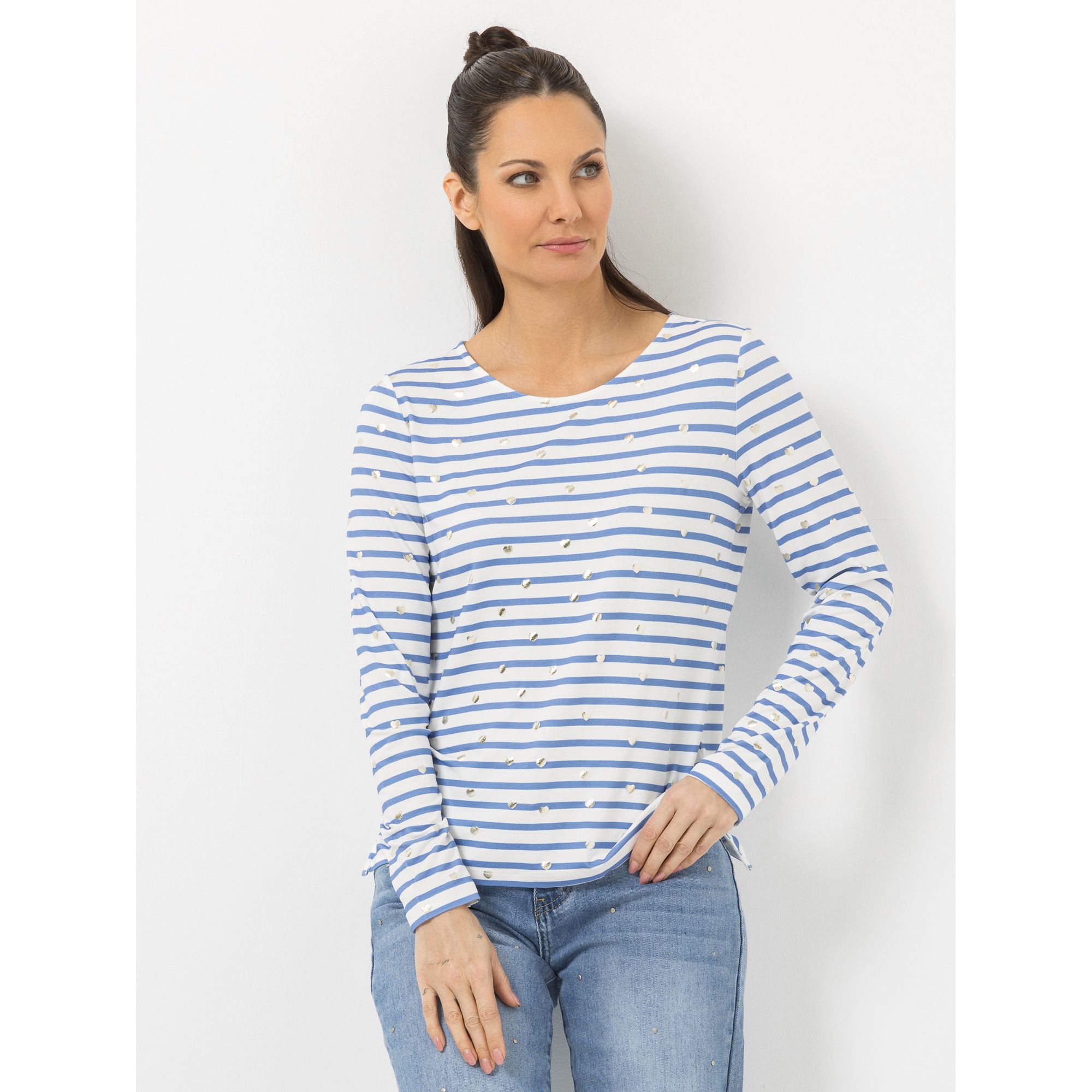 STEFFEN SCHRAUT Shirt Rundhalsausschnitt Folien-Druck-Detail figurumspielend