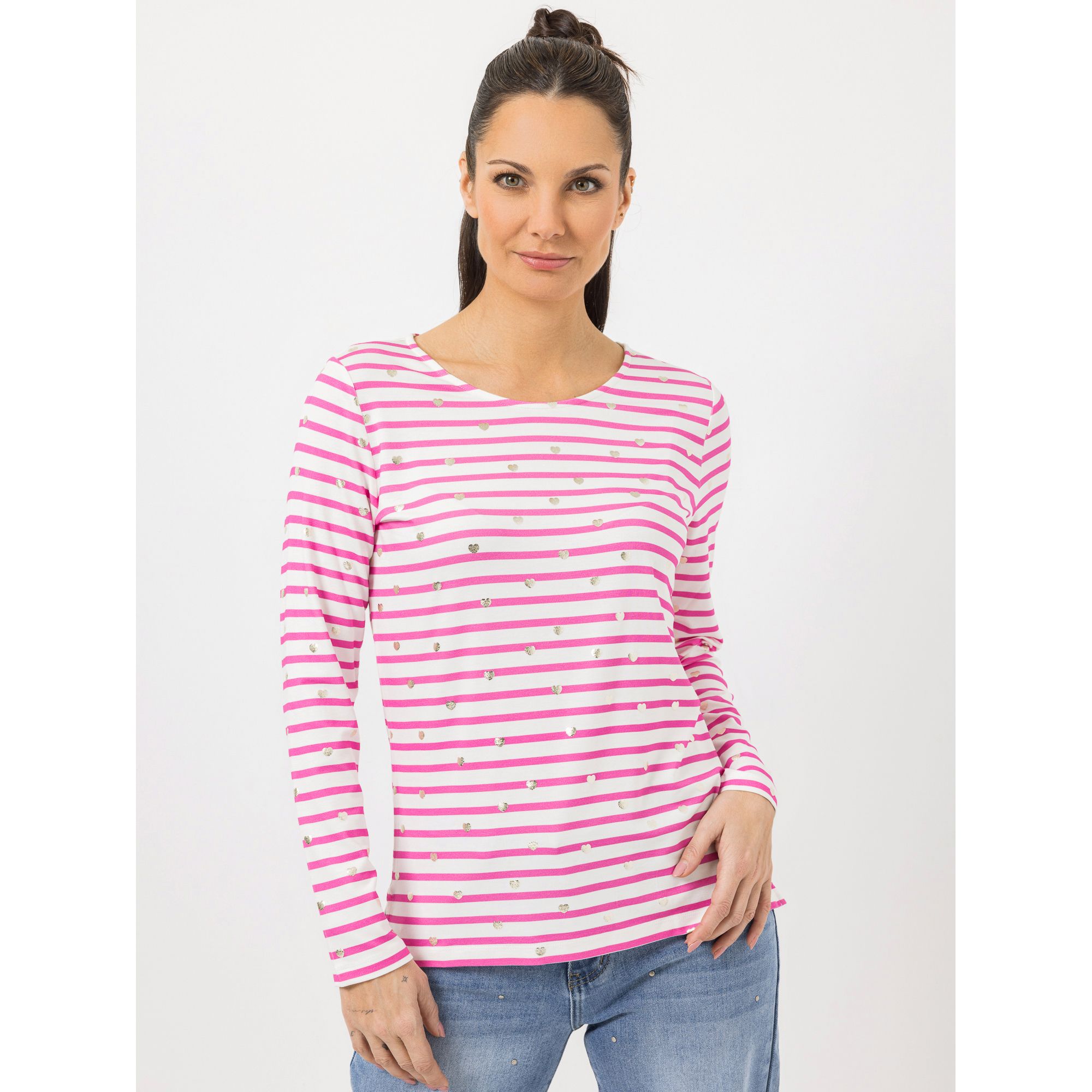 STEFFEN SCHRAUT Shirt Rundhalsausschnitt Folien-Druck-Detail figurumspielend