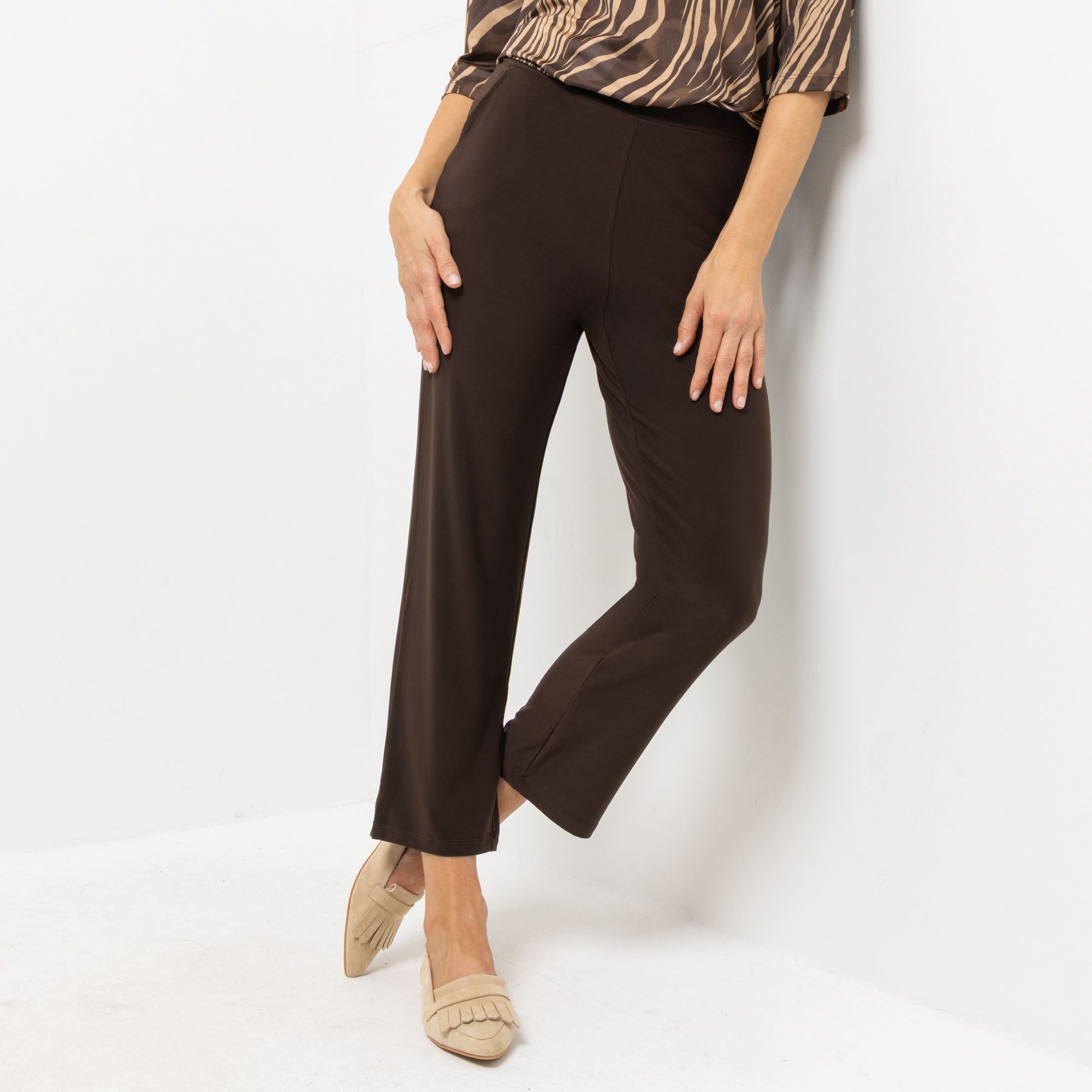 KIM & CO. Hose, knöchellang Deluxe Brazil Knit Riegel am Saum gerades Bein