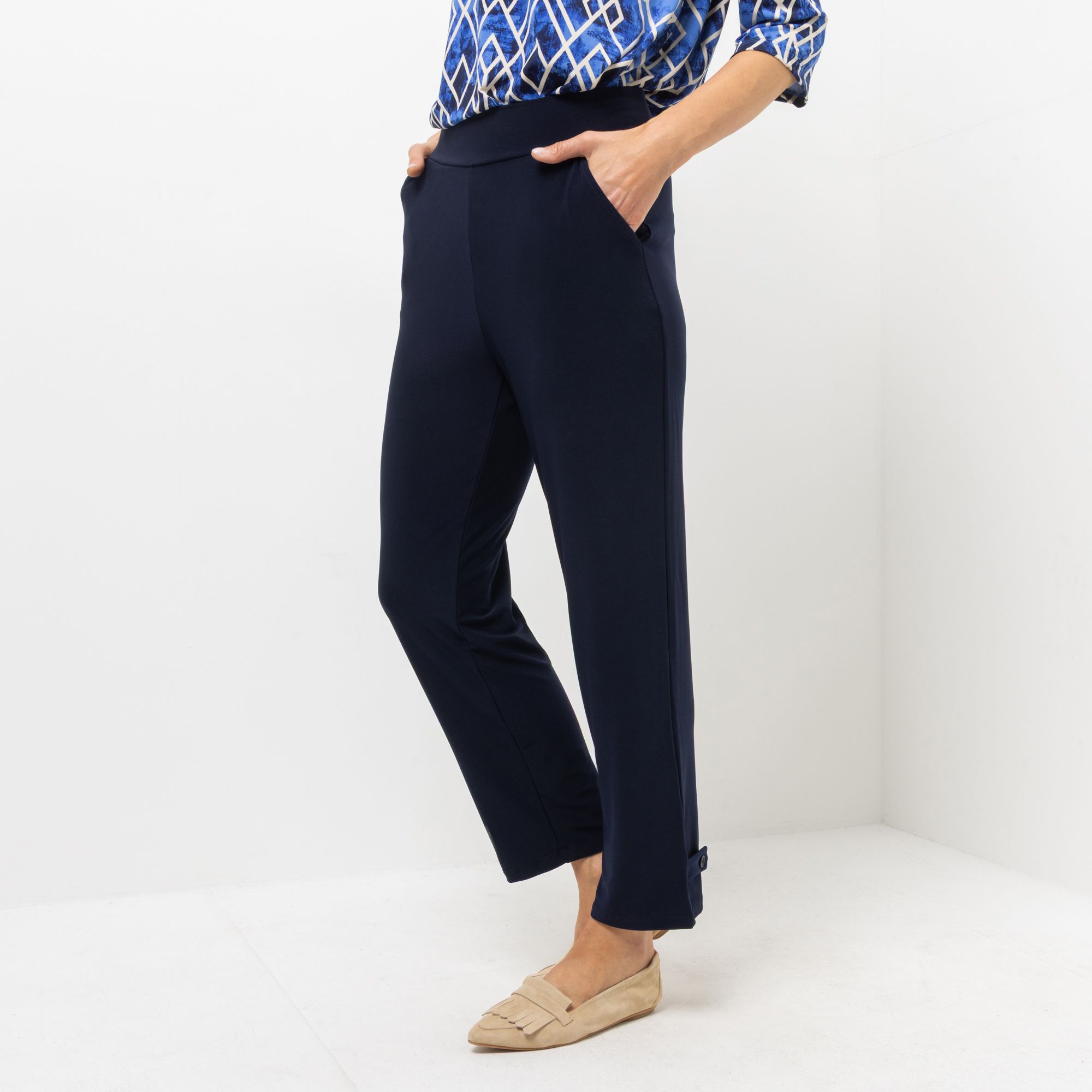 KIM & CO. Hose, knöchellang Deluxe Brazil Knit Riegel am Saum gerades Bein
