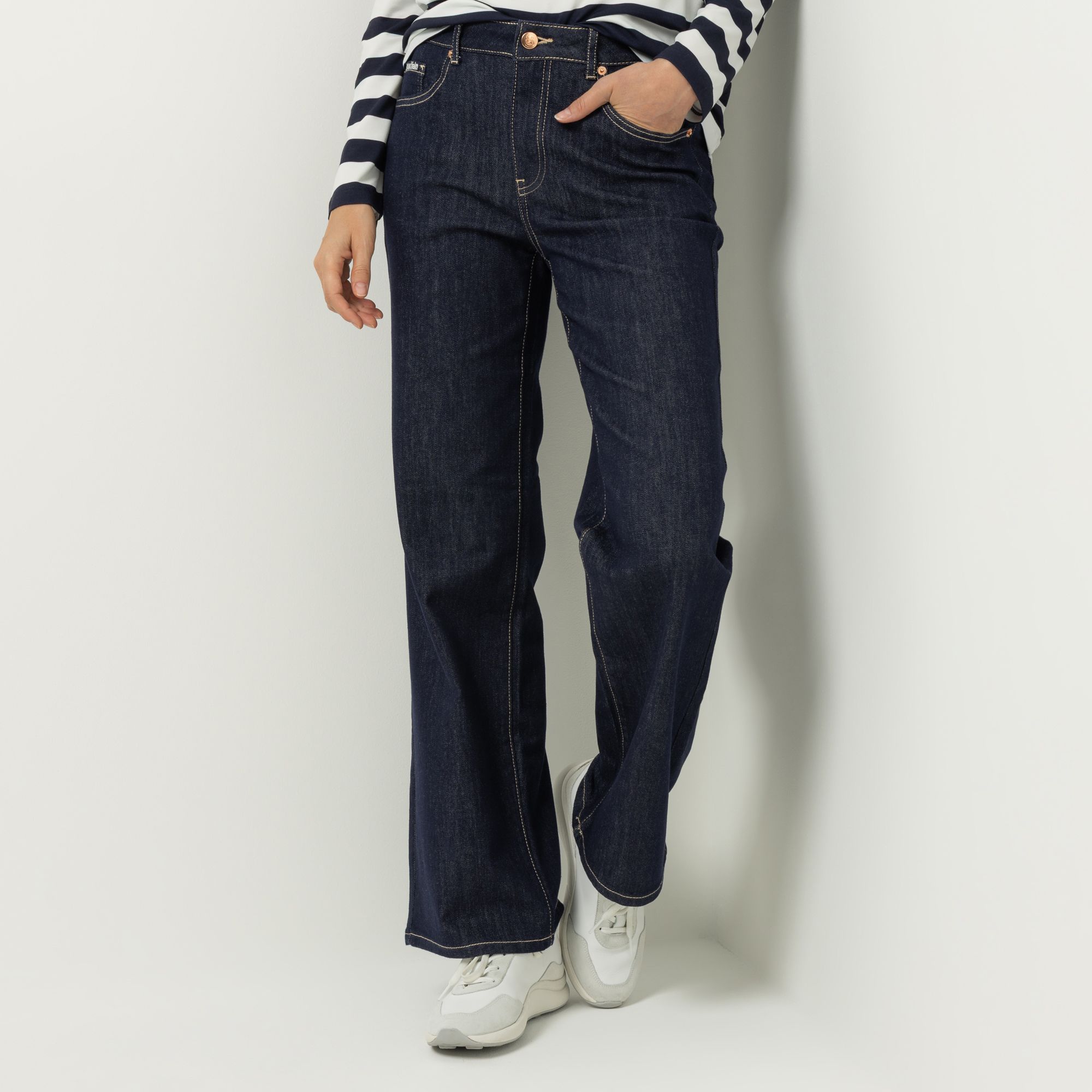 STRANDFEIN Jeans, lange Form 5-Pocket-Style mittlere Leibhöhe gerades Bein