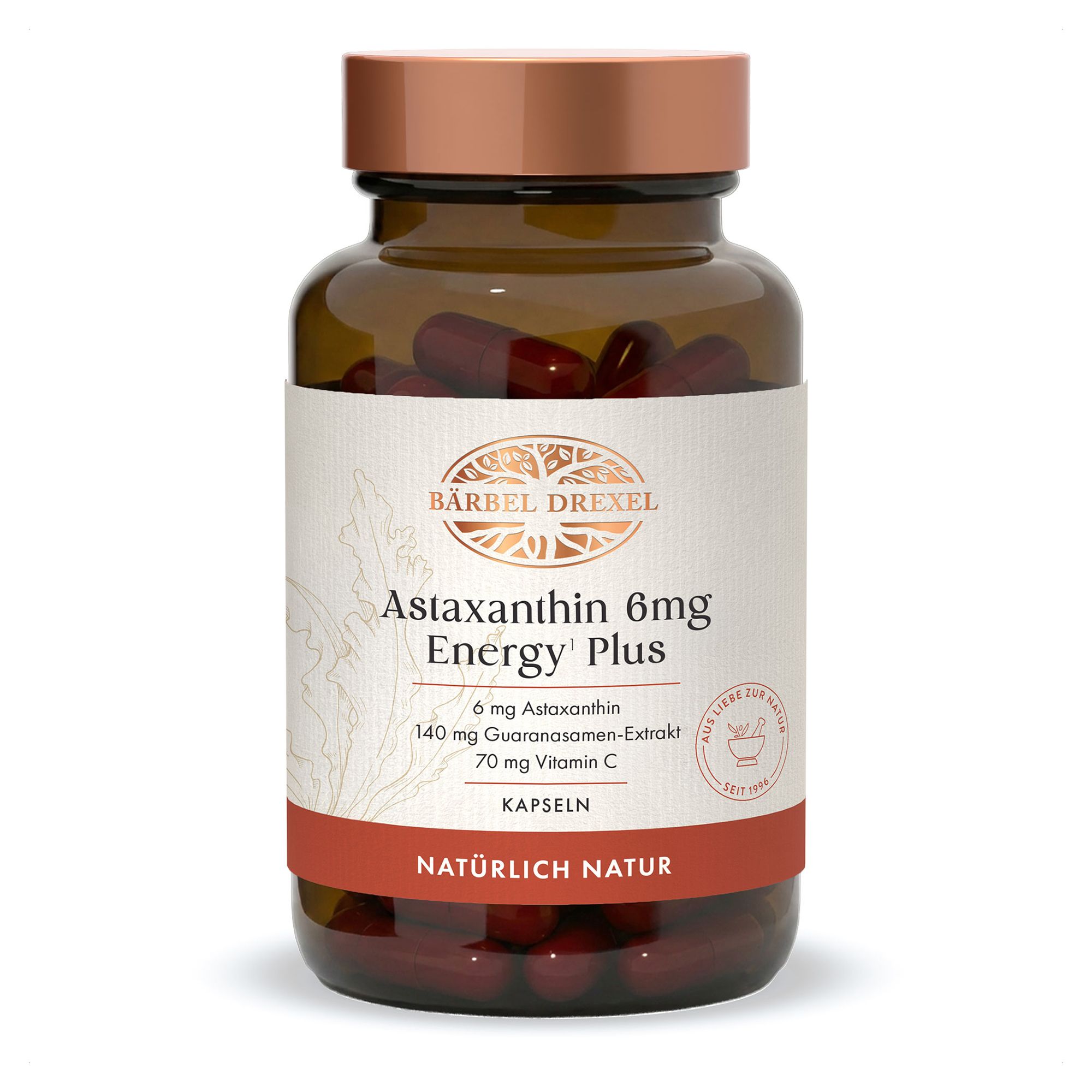  BÄRBEL DREXEL Astaxanthin 6mg mit Magnesium, Guarana & Kola-Nuss Extrakt 30 Stück für 30 Tage