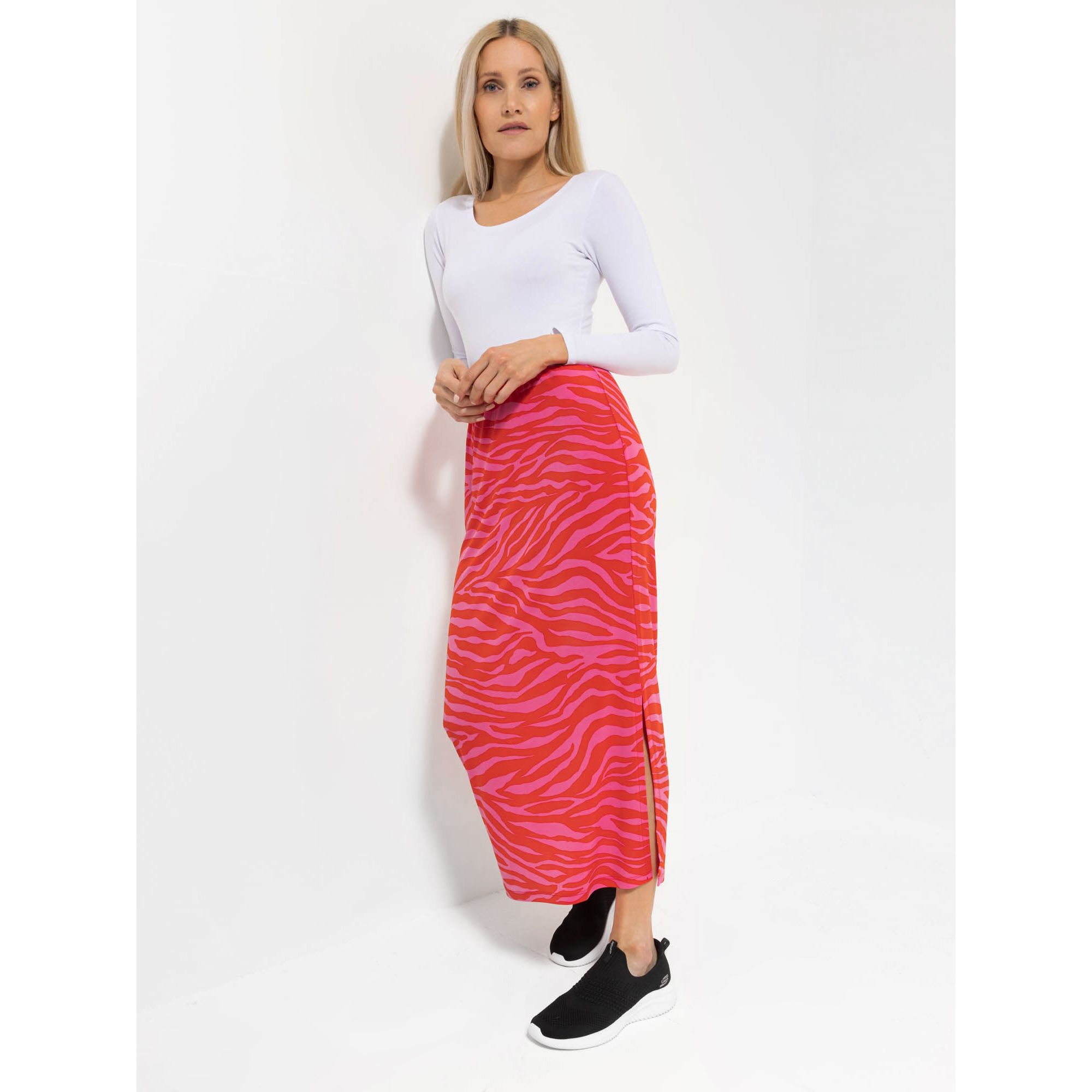 KIM & CO. Maxirock Brazil Knit Jersey Seitenschlitz figurumspielend