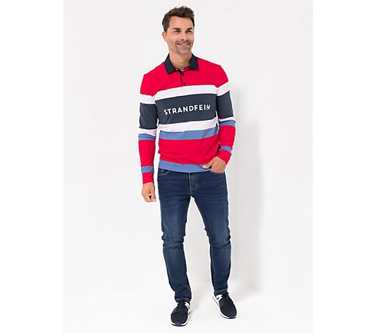 STRANDFEIN Menswear Shirt Polokragen Multicolor-Streifen slim fit
