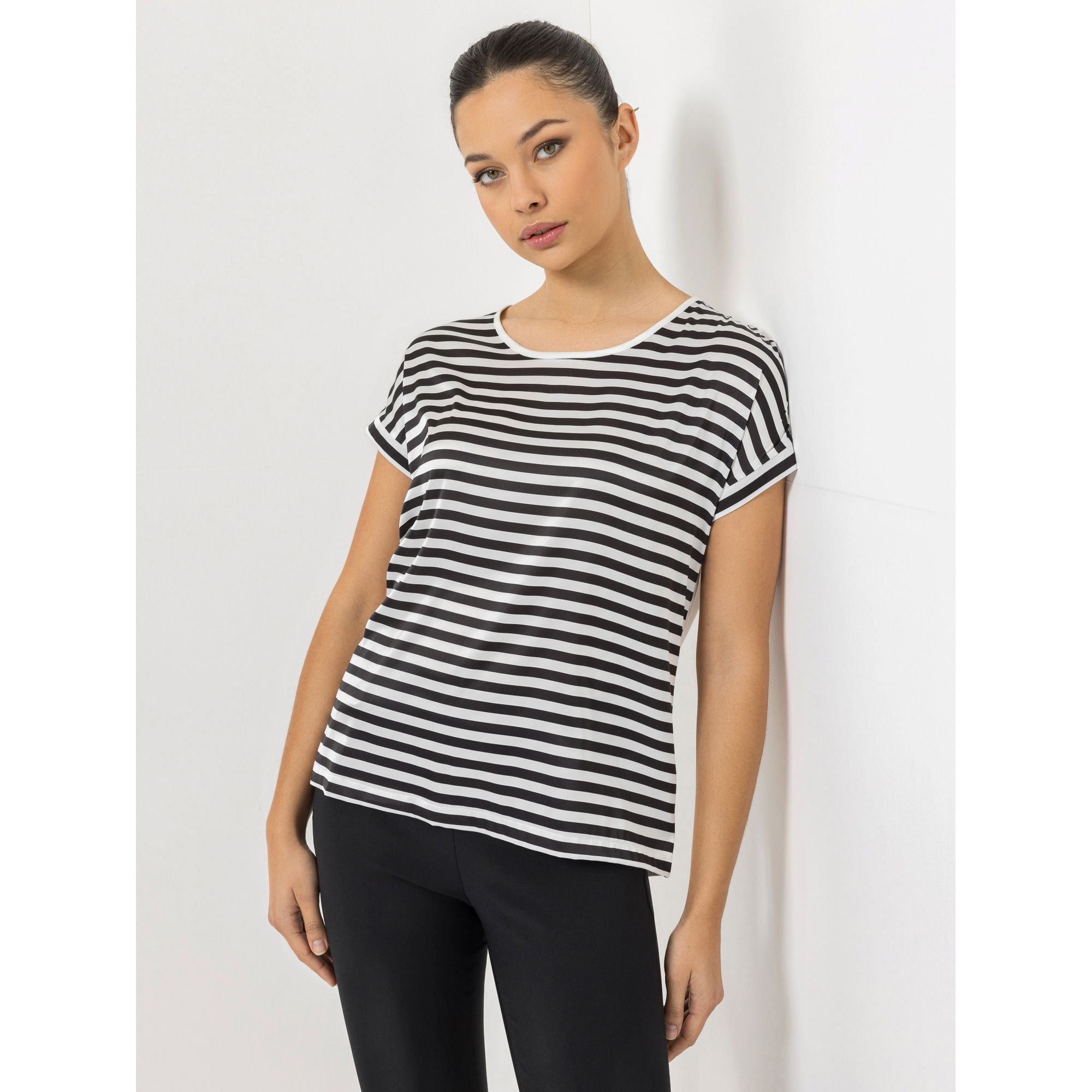 STEFFEN SCHRAUT Blusenshirt, Havanna Rundhalsausschnitt Materialmix leger weit