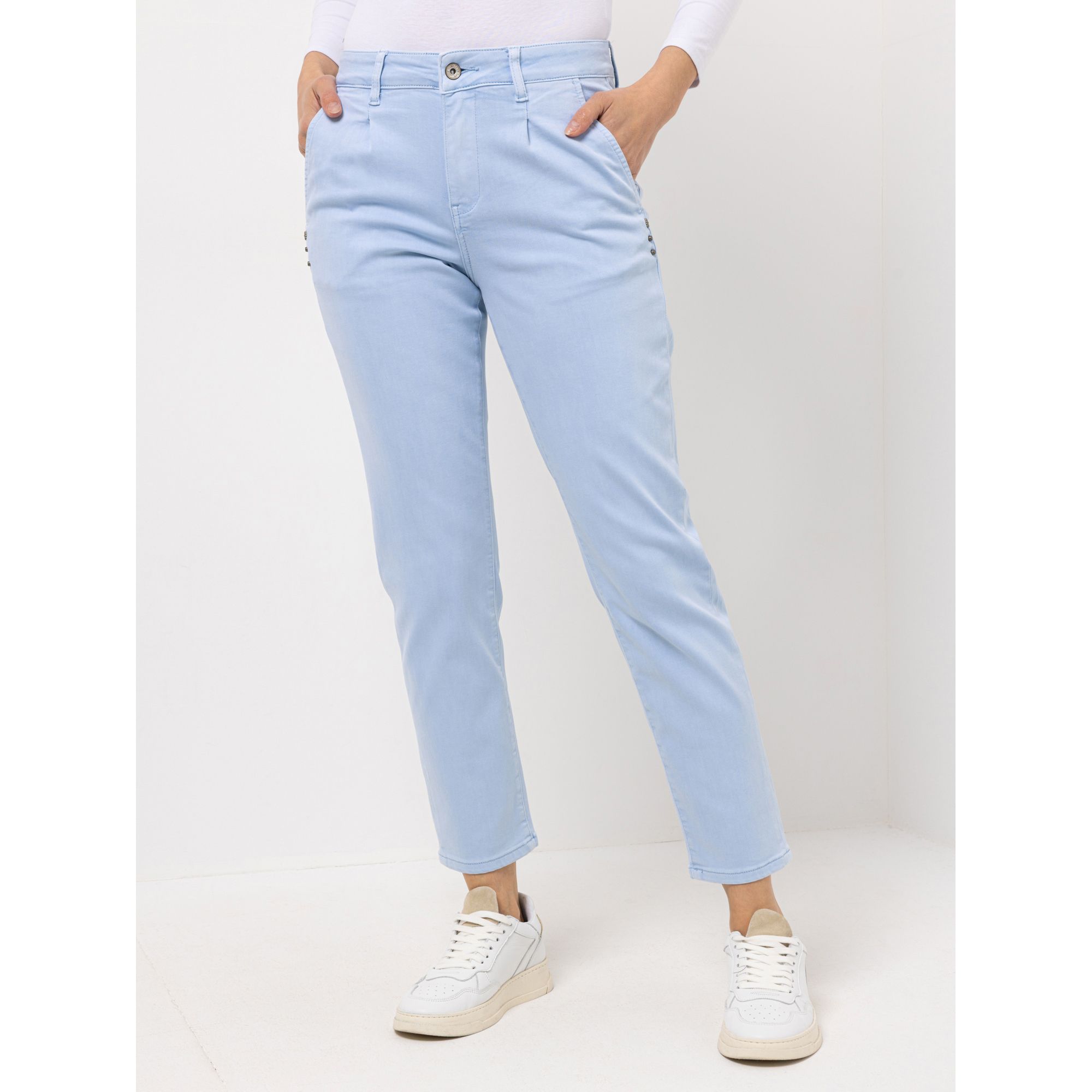 DINE 'N' DANCE Hose, knöchellang Chino-Style lässige Passform konischer Beinverlauf