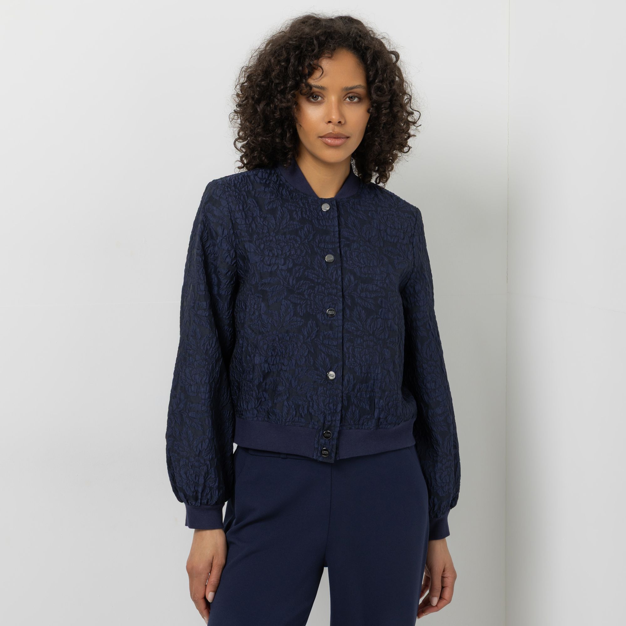 STEFFEN SCHRAUT Blousonjacke gewebter Jacquard Blumenmuster figurumspielend