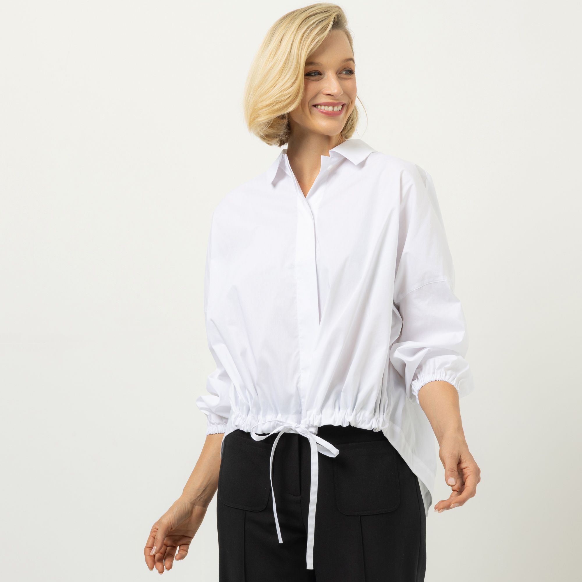 ANNA VON GRIESHEIM Bluse, langarm Hemdblusenkragen ausgestellter Rücken Oversize