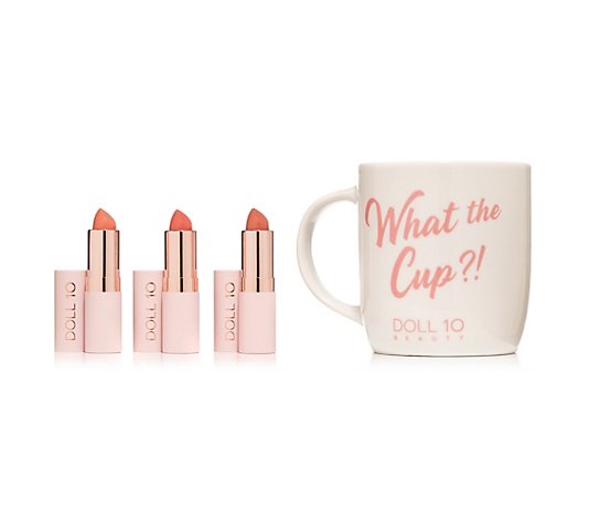 DOLL 10 BEAUTY Lippen-Set Smooth Assist Lipstick 3x 3,7g mit Tasse