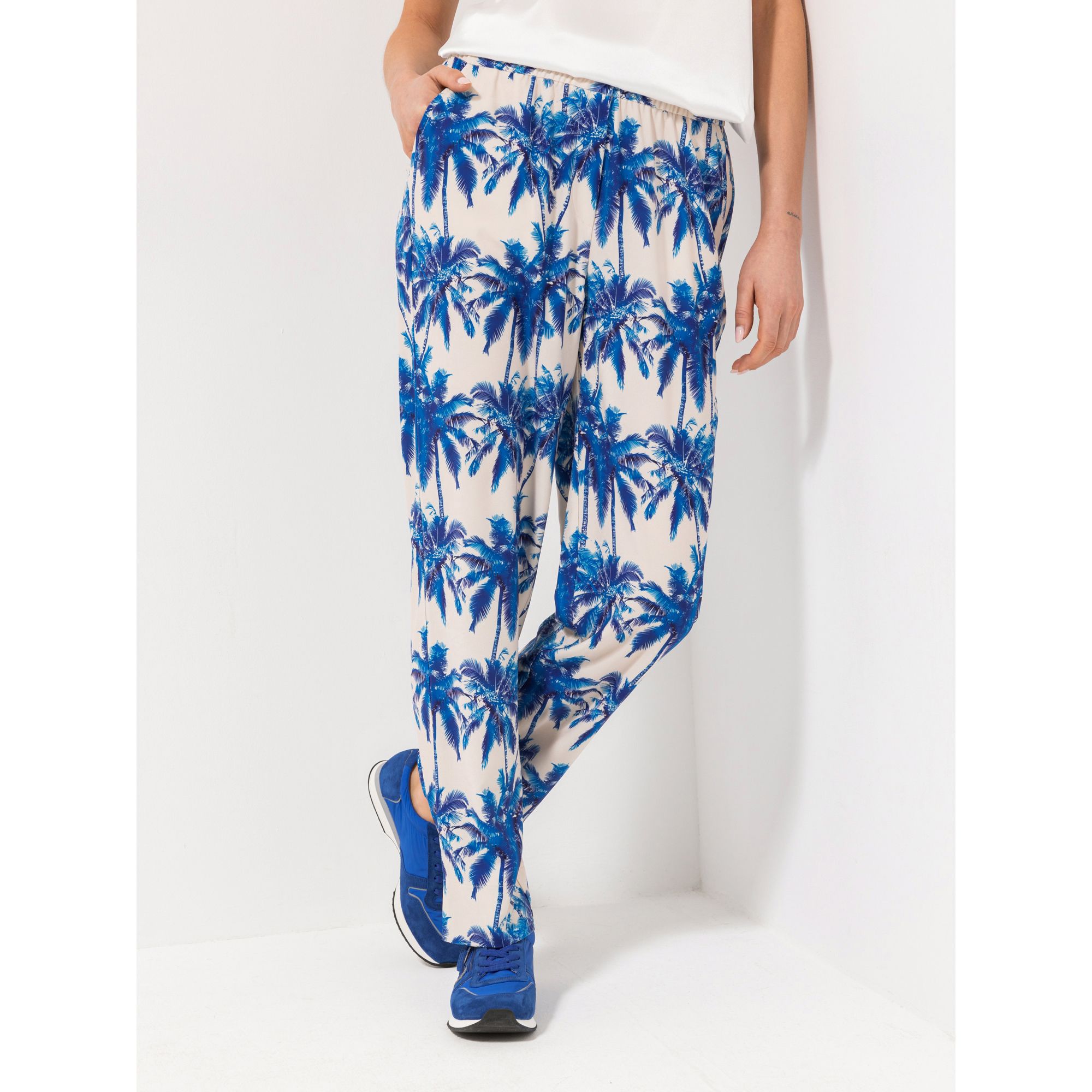 STEFFEN SCHRAUT Hose, knöchellang Rundumdehnbund Taschen, Schlitz weites Bein