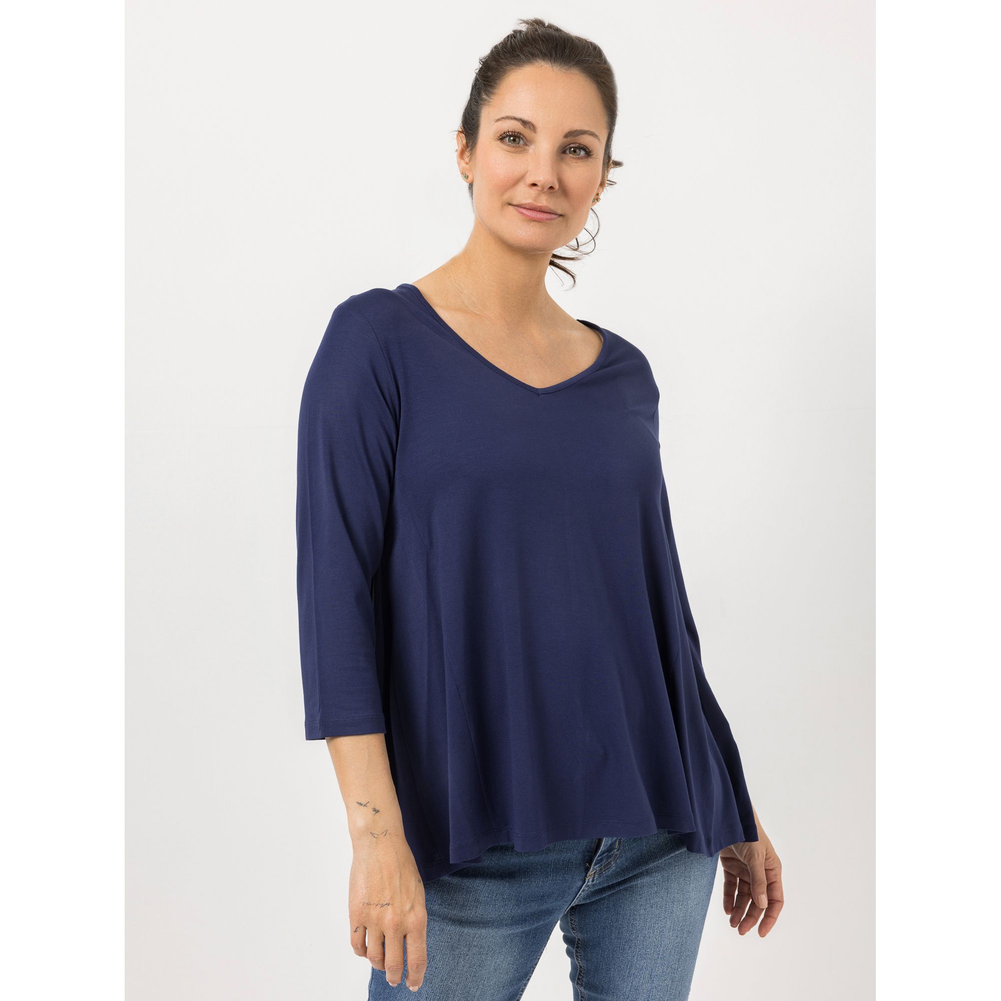 STEFFEN SCHRAUT Shirt 3/4-Arm V-Ausschnitt leger weit