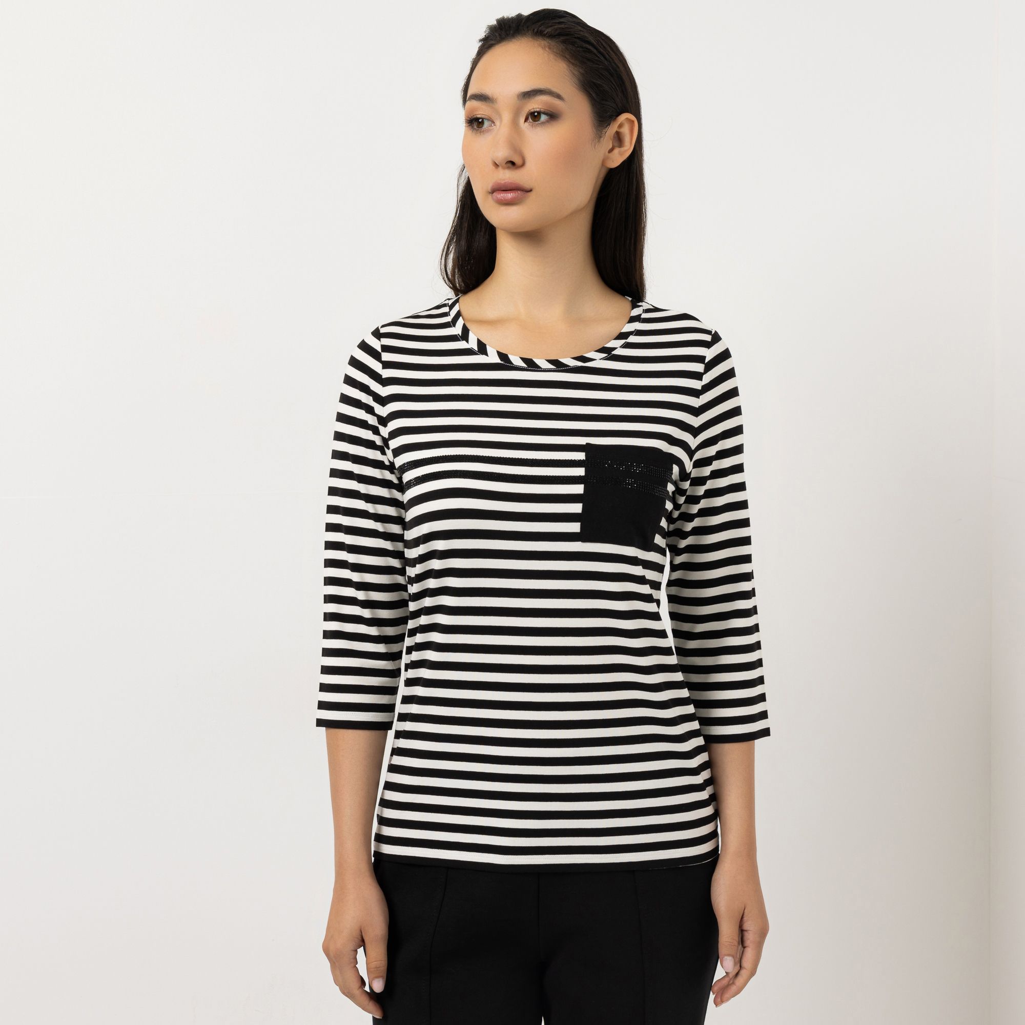 STEFFEN SCHRAUT Shirt, 3/4-Arm Strassdetails mit ECOVERO Viskose figurumspielend