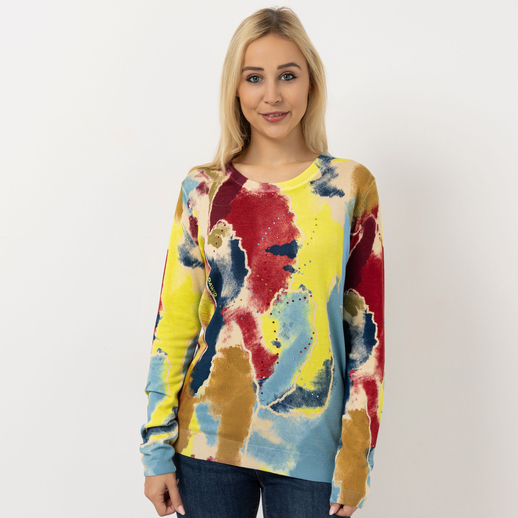 DAWID by Dawid Tomaszewski Pullover Rundhalsausschnitt figurumspielend