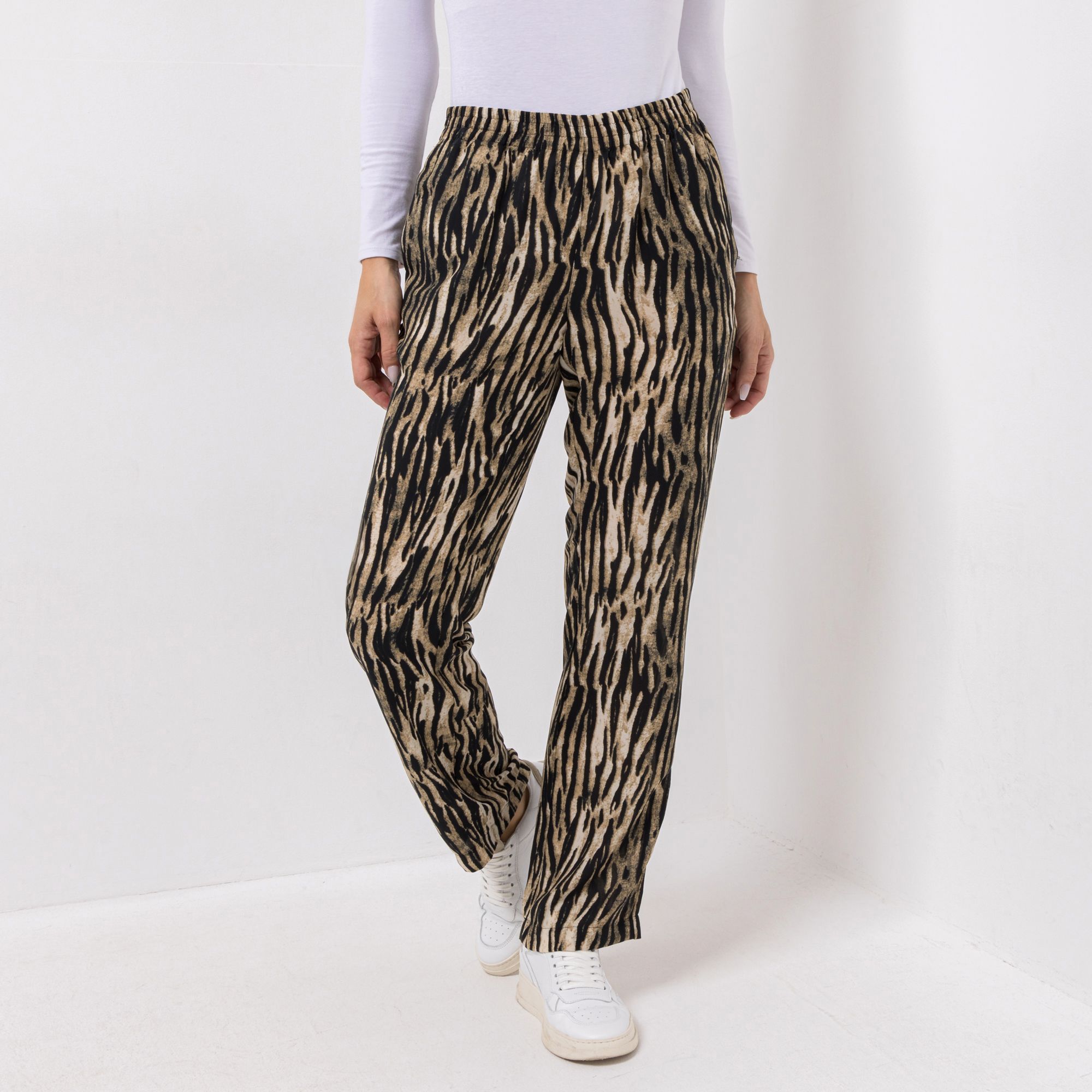 DINE 'N' DANCE Hose, 1/1-Länge Rundumdehnbund bedruckt gerades Bein