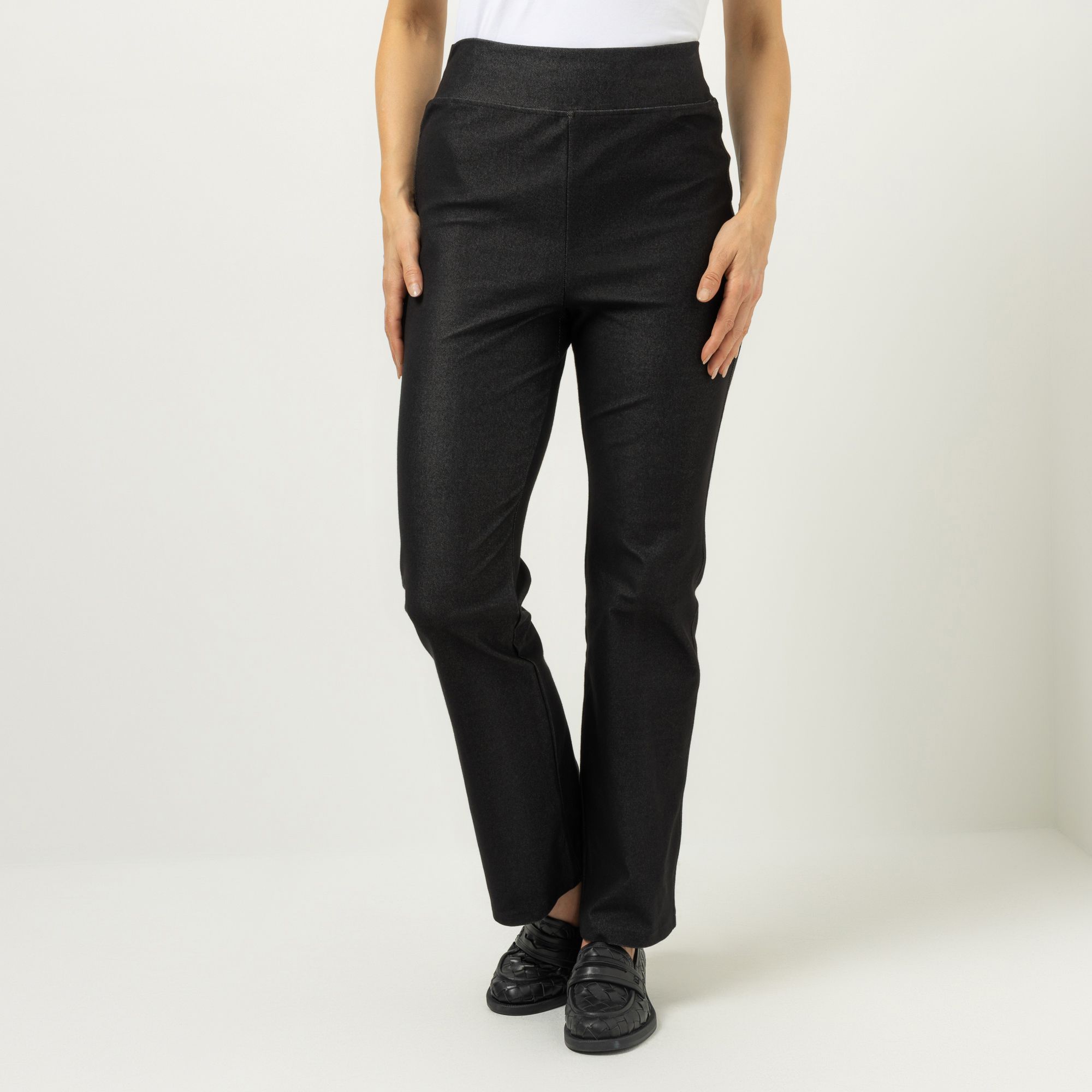 KIM & CO. Hose, lange Form Denim Jersey Rundumdehnbund gerader Beinverlauf