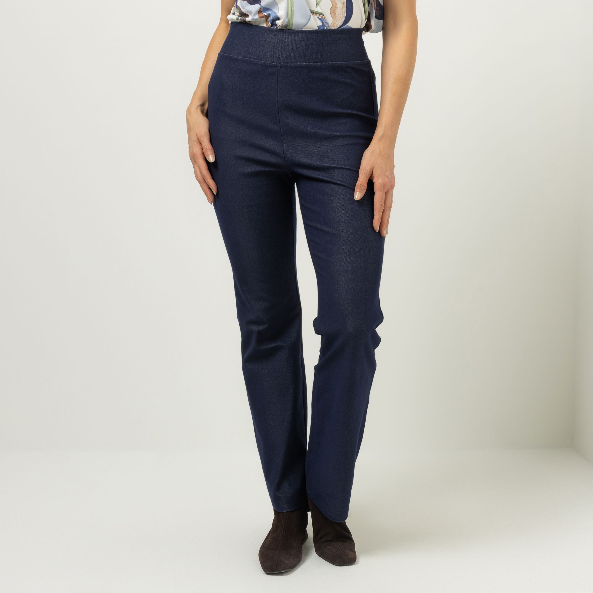 KIM & CO. Hose, lange Form Denim Jersey Rundumdehnbund gerader Beinverlauf